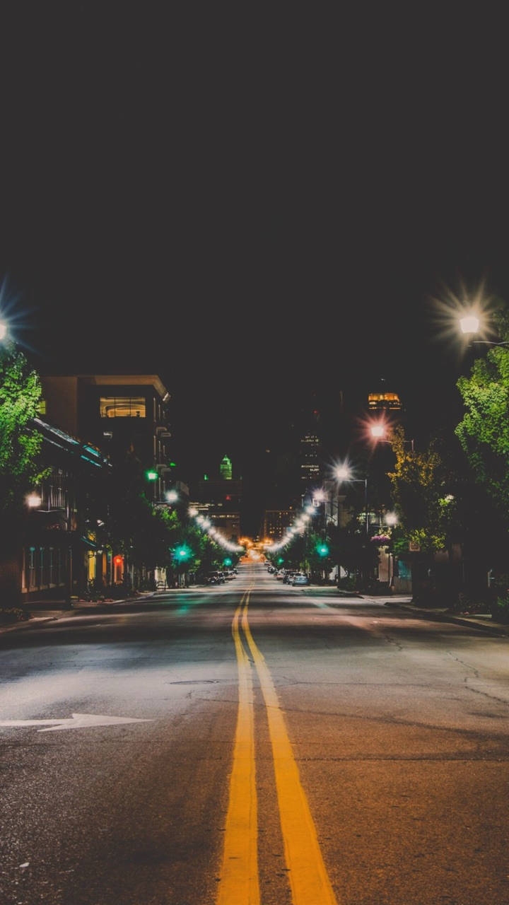 Dark Night, Empty Road, city street, HD Phone Wallpaper