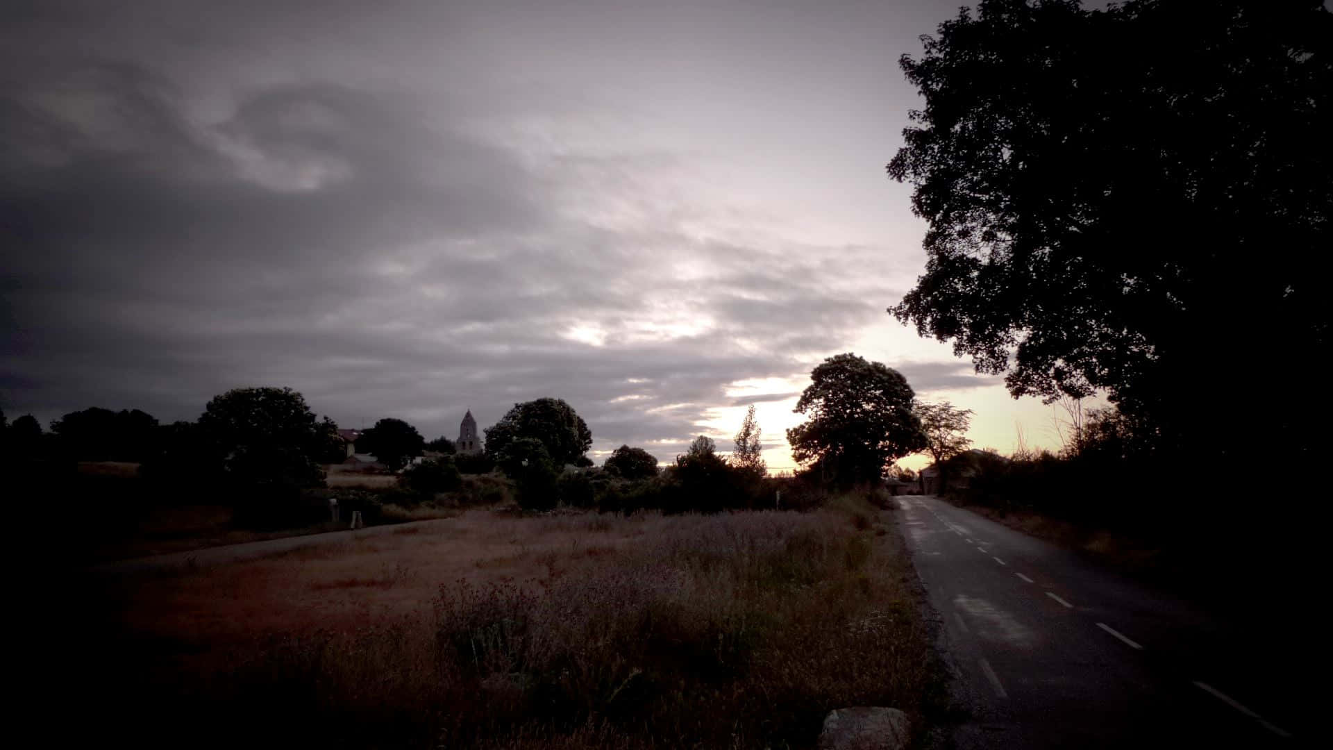 Twilight, Roadside, Liminality, Full HD Desktop Wallpaper