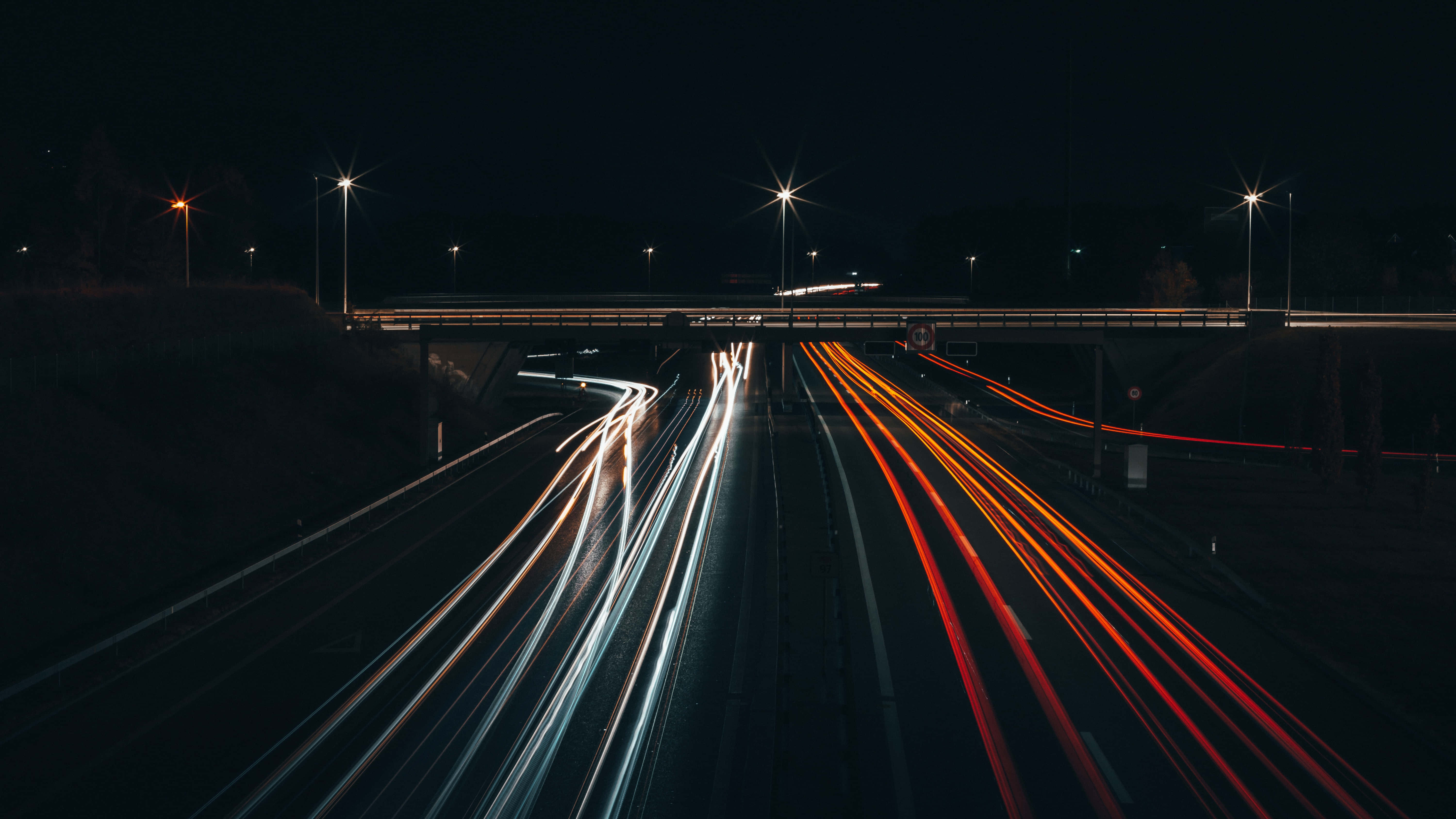 Dark Road, highway, night, 5K Desktop Wallpaper