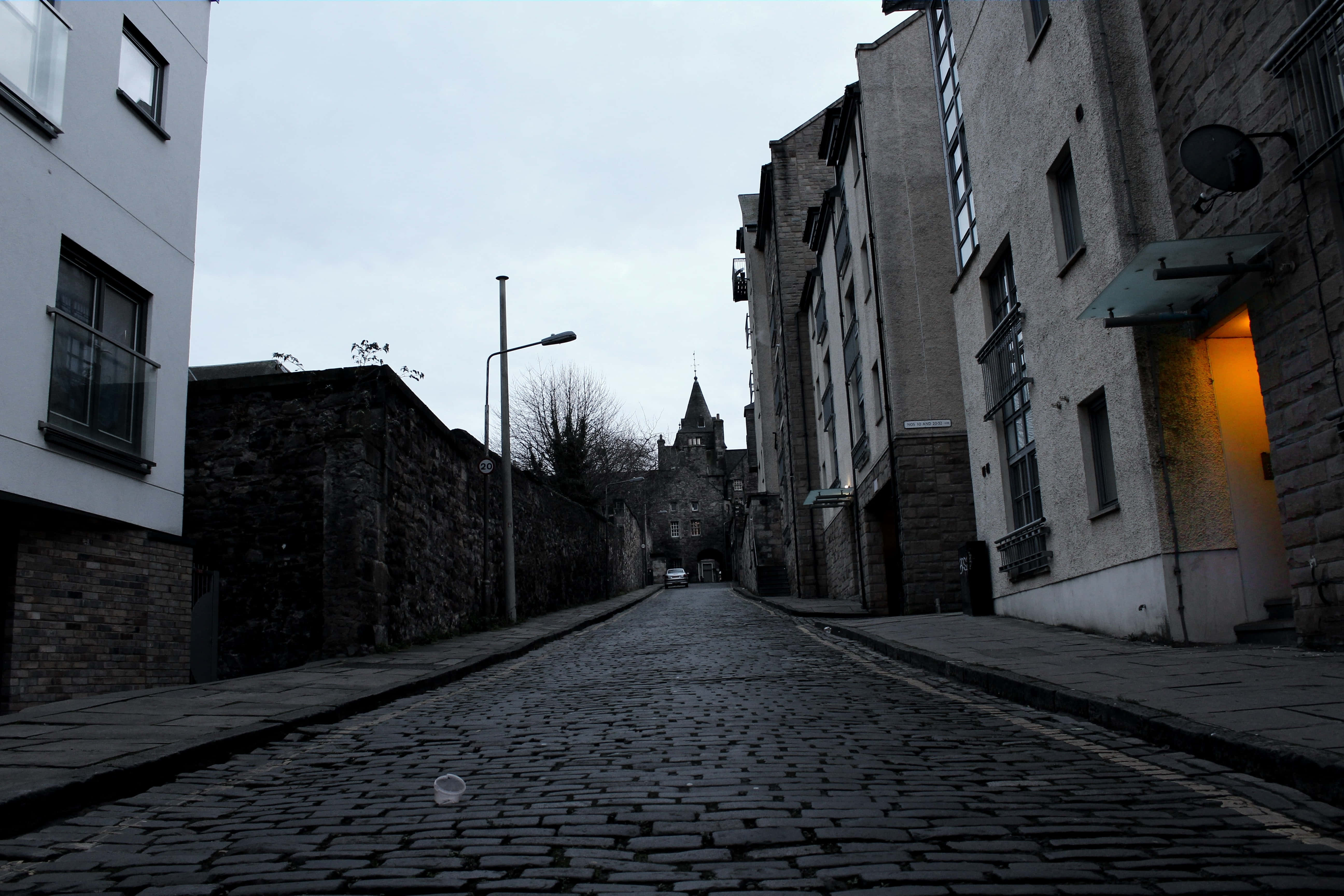 dark alleyway, narrow cobblestone street, historic city, 5K Desktop Wallpaper