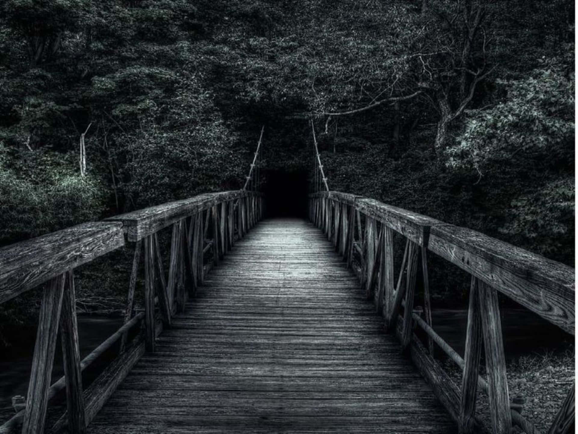 Dark Road, 1920 x 1440, wooden bridge, Full HD Desktop Wallpaper