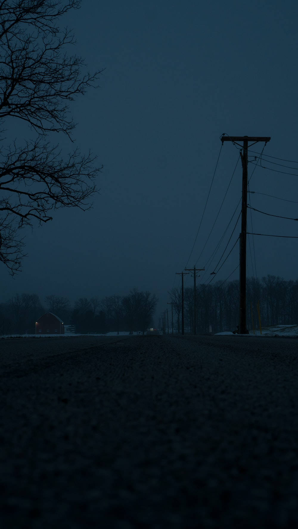 Dark Night In Country Road, gravel road, twilight, HD Phone Wallpaper