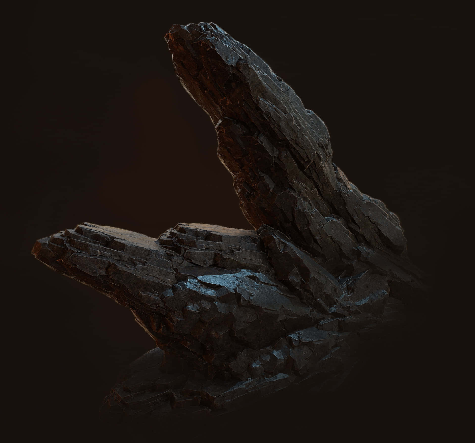 Dark Rock, jagged edges, layered textures, Full HD Desktop Wallpaper