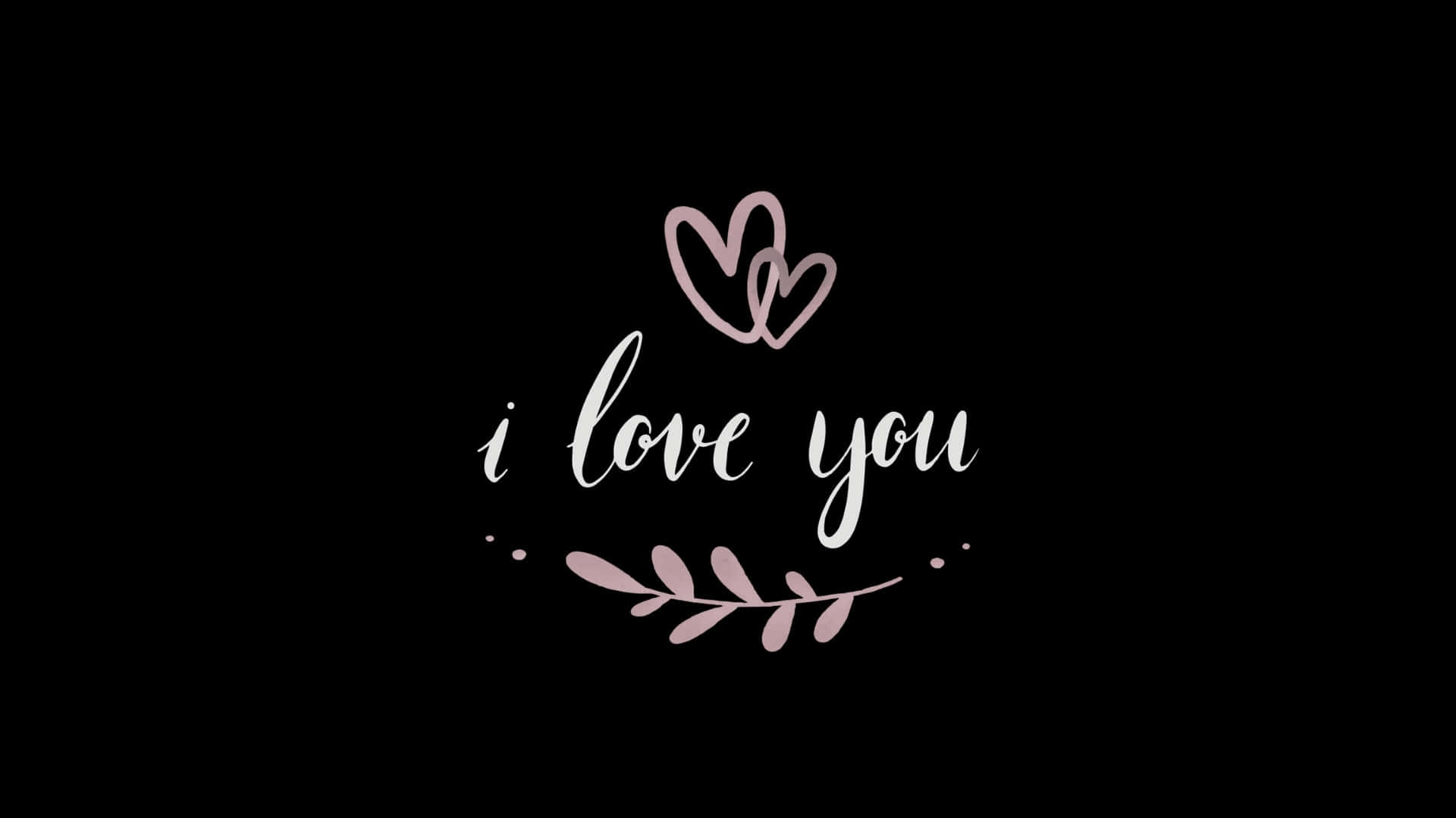 i love you, white script, pink hearts, Full HD Desktop Wallpaper