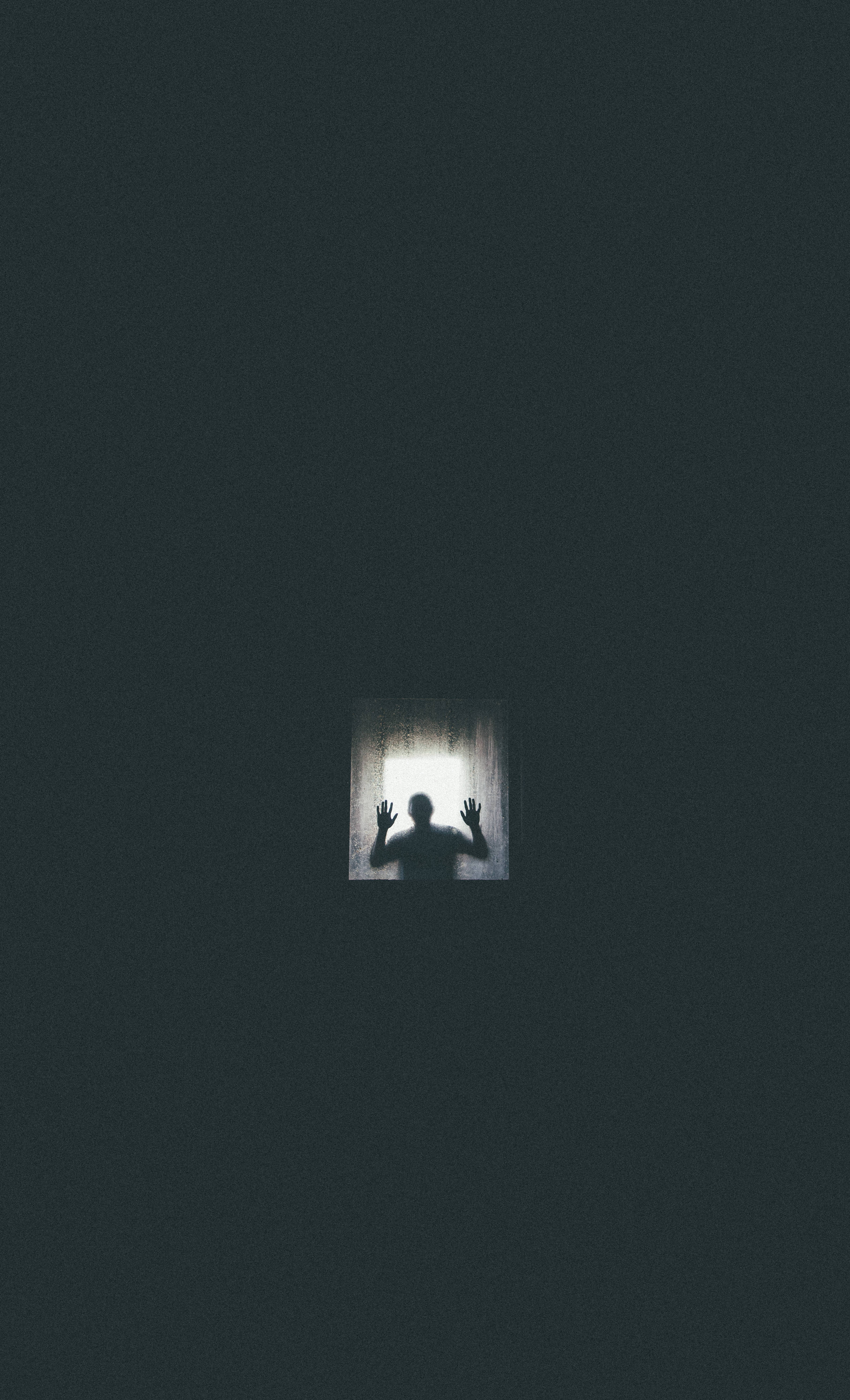 silhouette, glowing window, dark room, 5K Phone Wallpaper