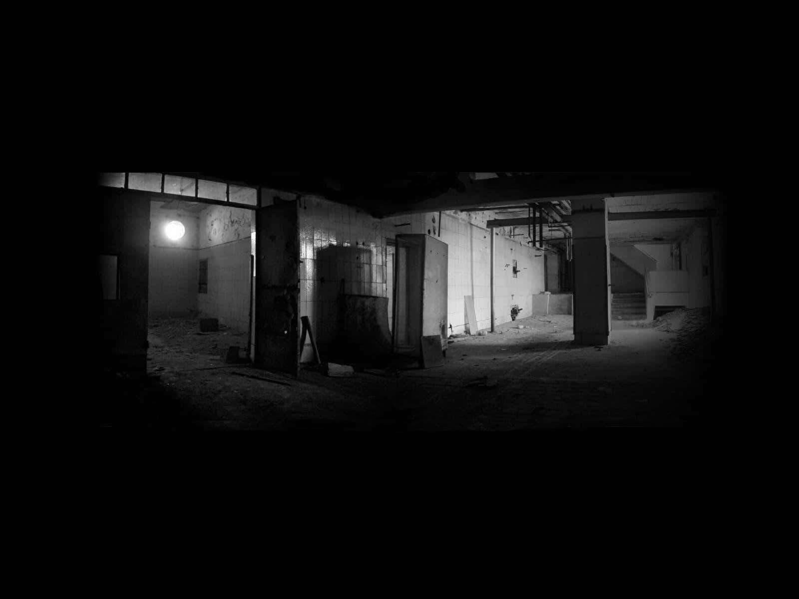 Dark Room, single bulb, abandoned, HD Desktop Wallpaper