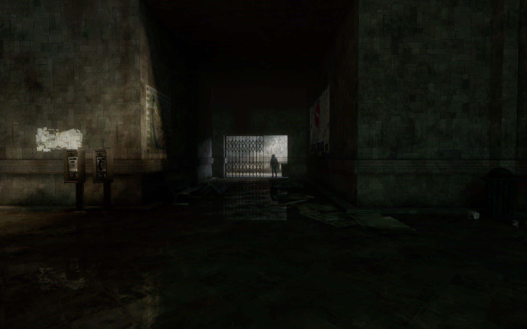 dark room, barred gate, abandoned subway station, HD Desktop Wallpaper