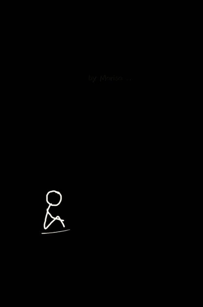 Dark Sad, stickman, white stick figure, SD Phone Wallpaper