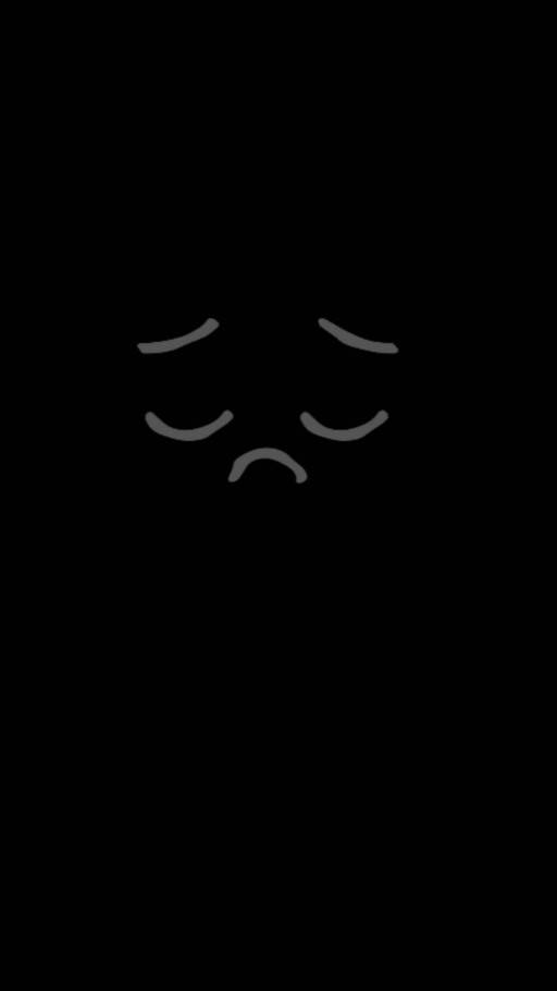 Dark Sad Doodle Face, minimalist gray sad face, closed eyes, SD Phone Wallpaper