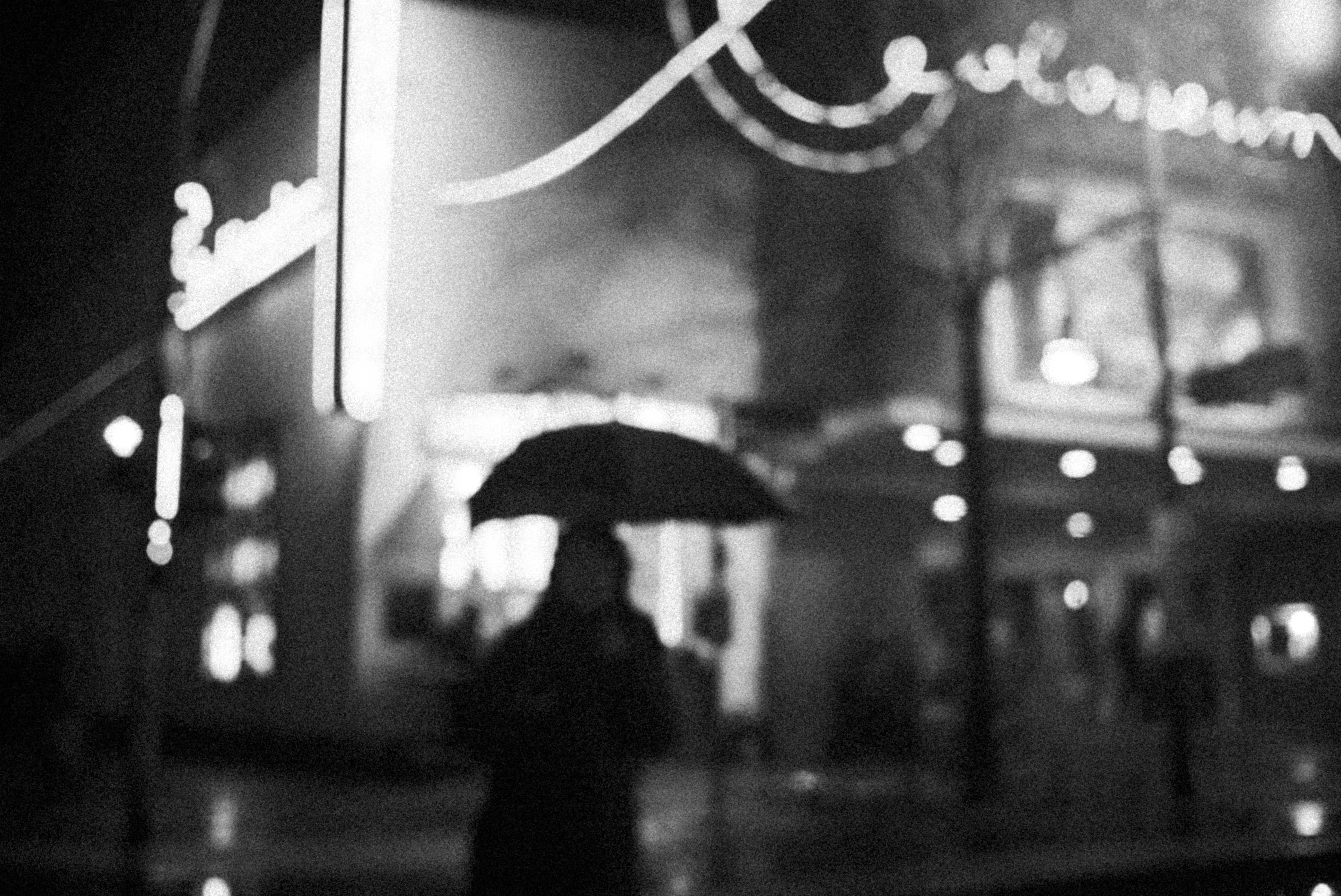 Dark Sad Girl, umbrella, rainy city street, 5K Desktop Wallpaper