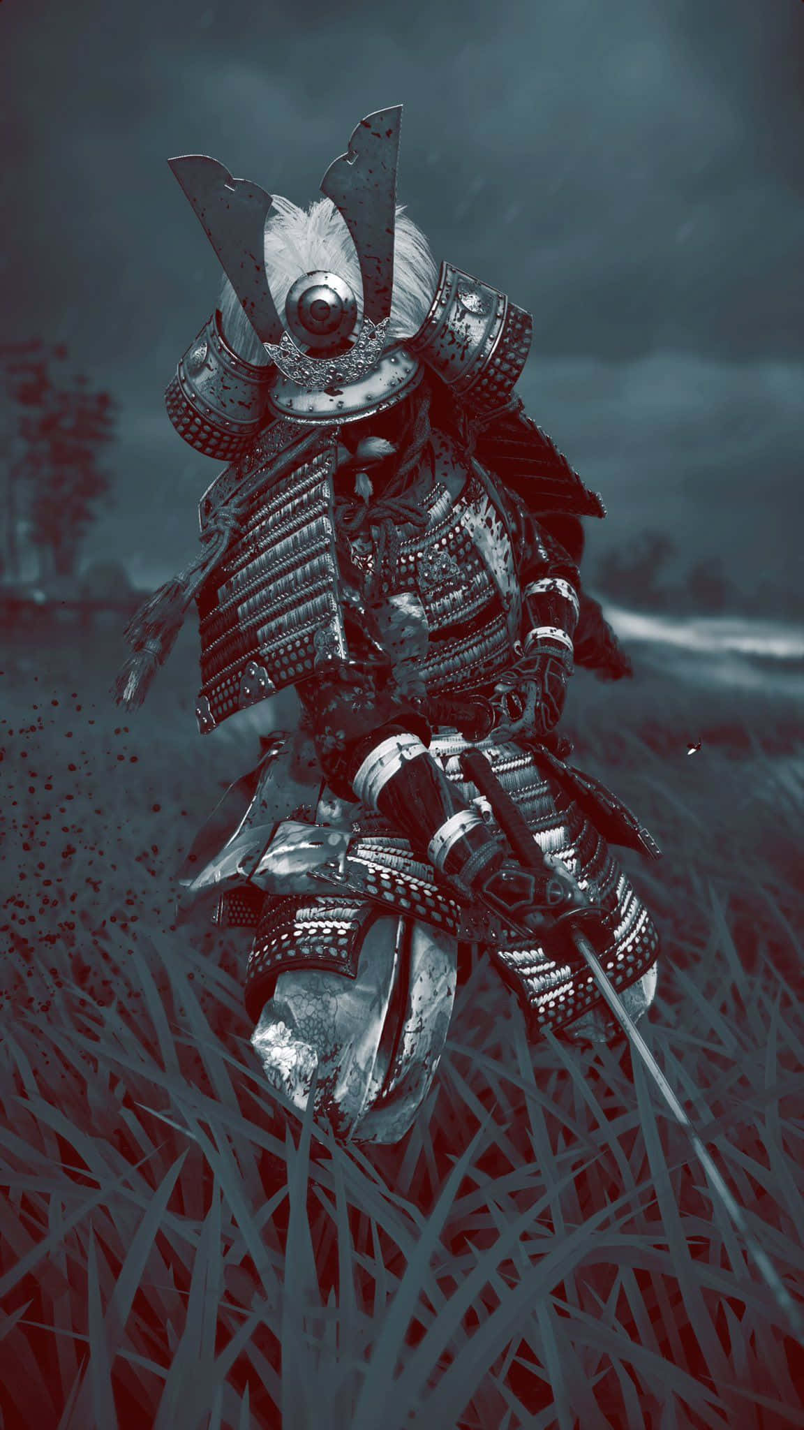 Dark Samurai, samurai, detailed armor, Full HD Phone Wallpaper
