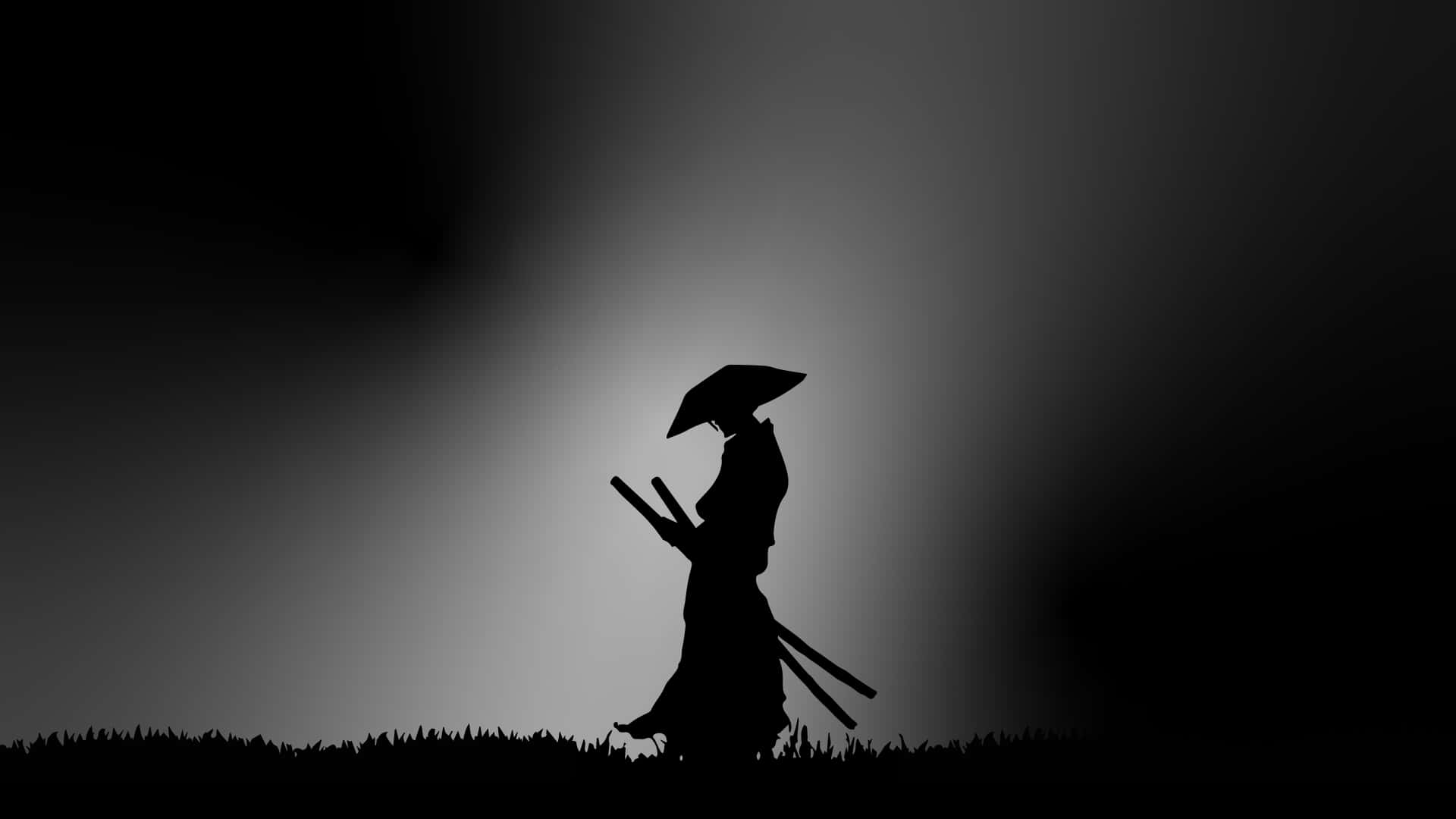 Dark Samurai, silhouette, samurai warrior, Full HD Desktop Wallpaper