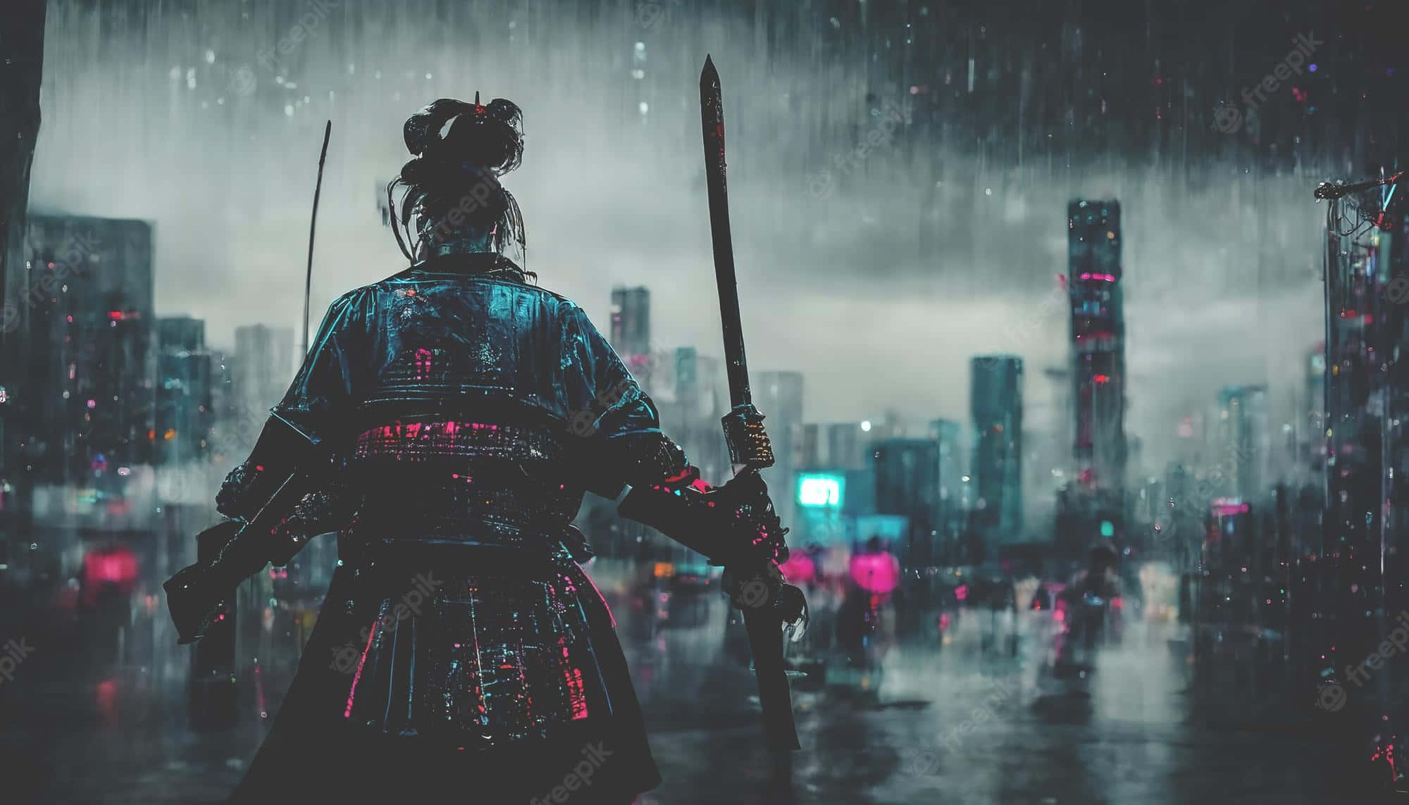 Dark Samurai, samurai warrior, katana, Full HD Desktop Wallpaper