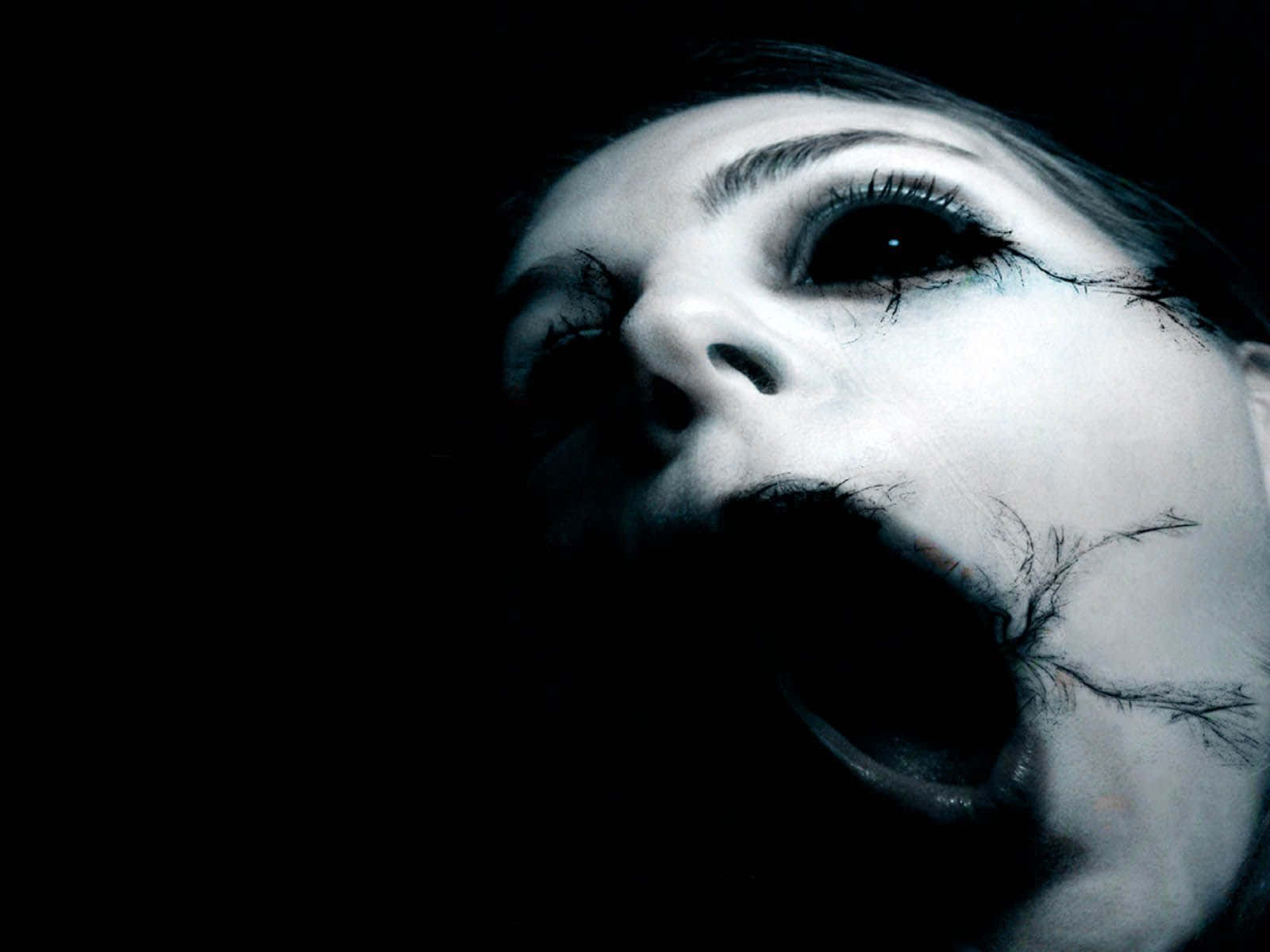Dark Scary, woman's face, screaming, HD Desktop Wallpaper