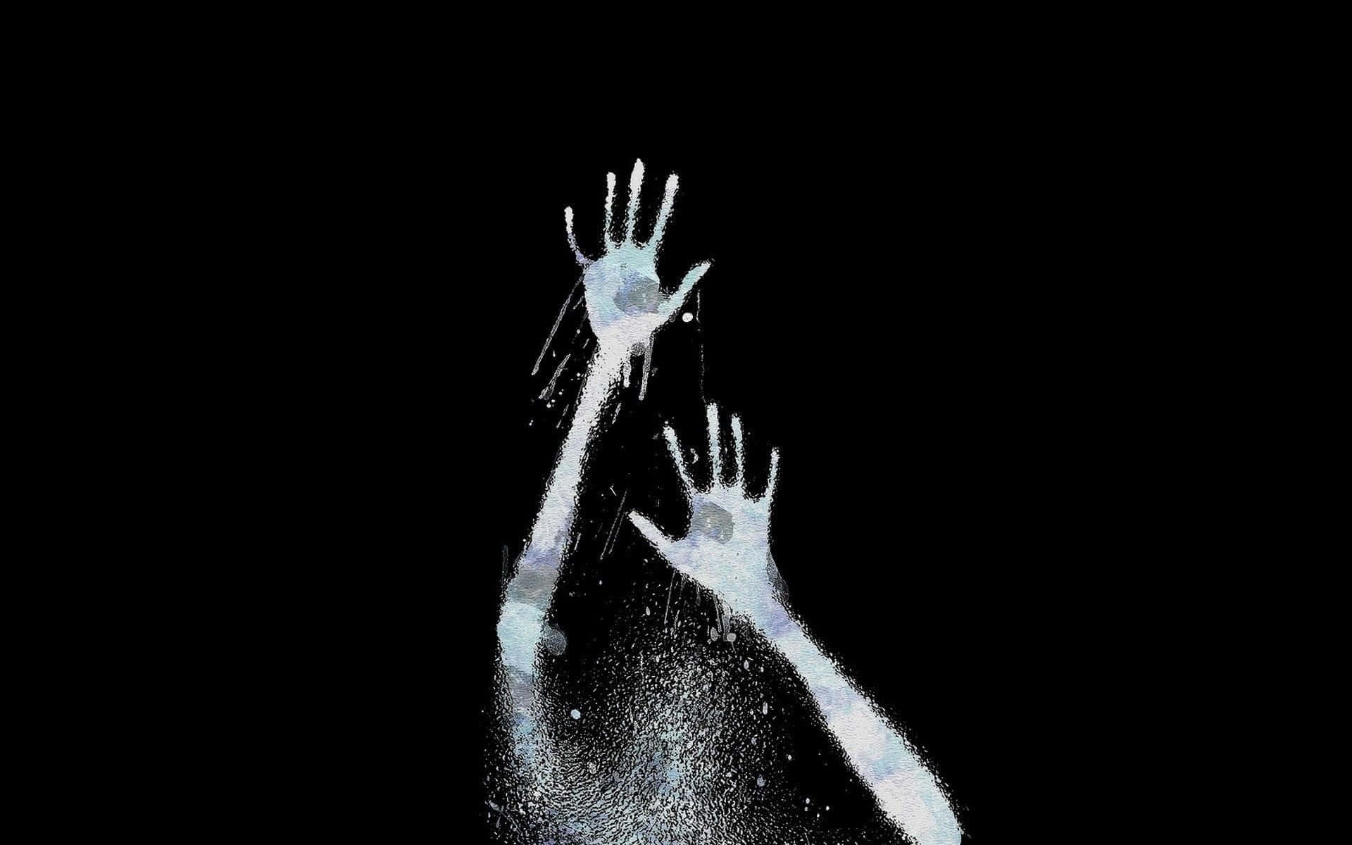 icy blue, white splatter effects, dark void, Full HD Desktop Wallpaper