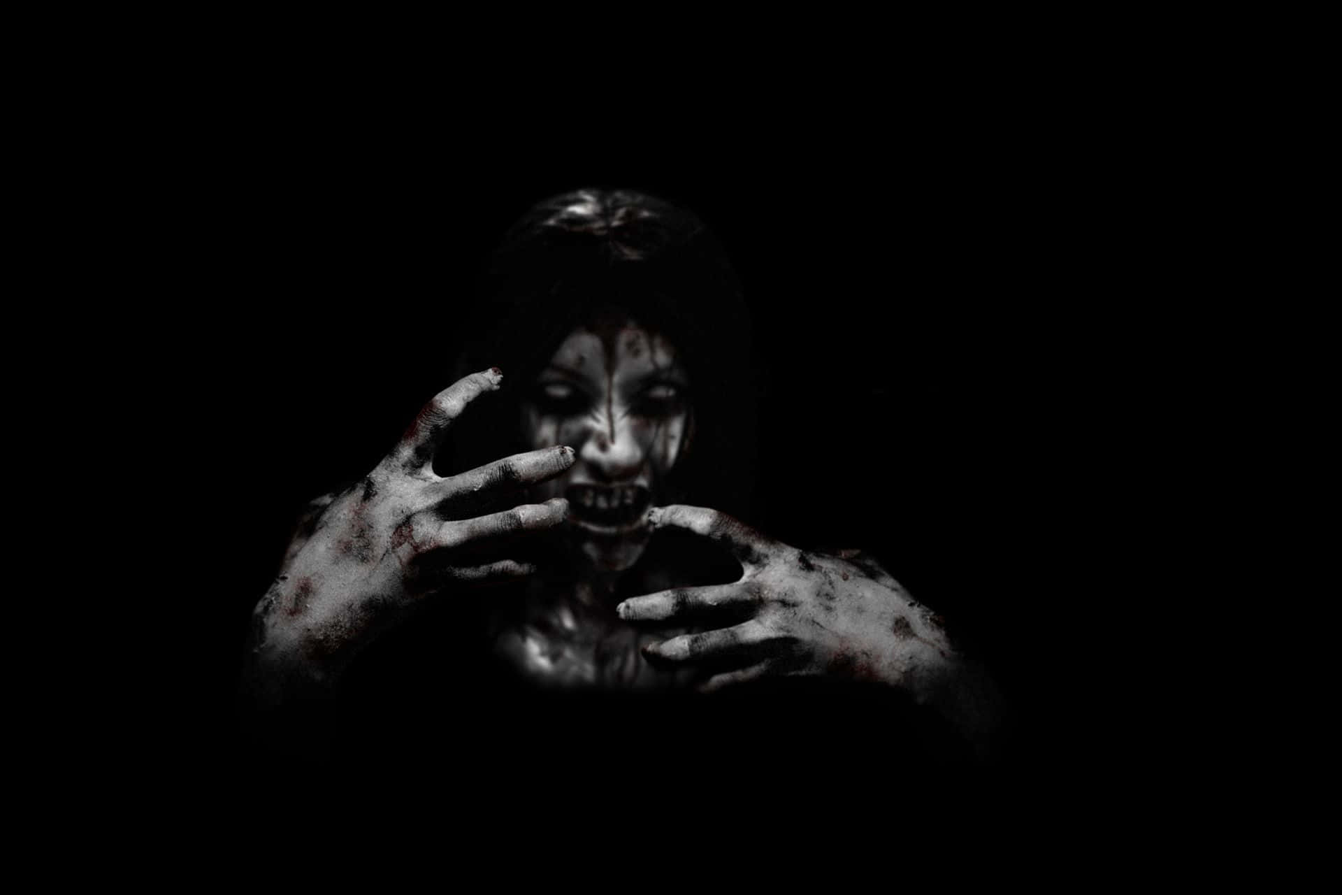 Dark Scary, ghostly figure, bloodied hands, Full HD Desktop Wallpaper