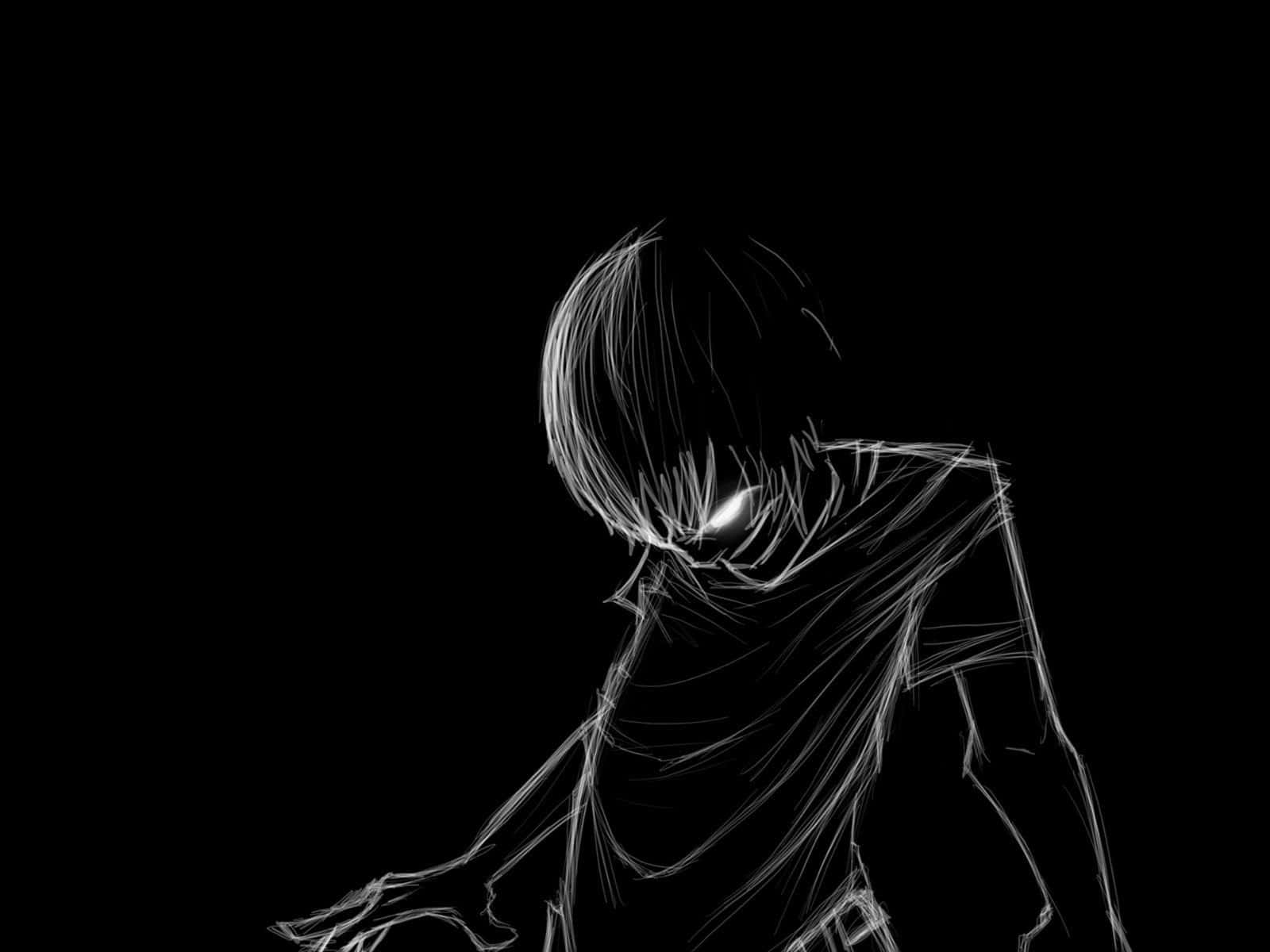 Dark Scary, anime figure, glowing eyes, HD Desktop Wallpaper