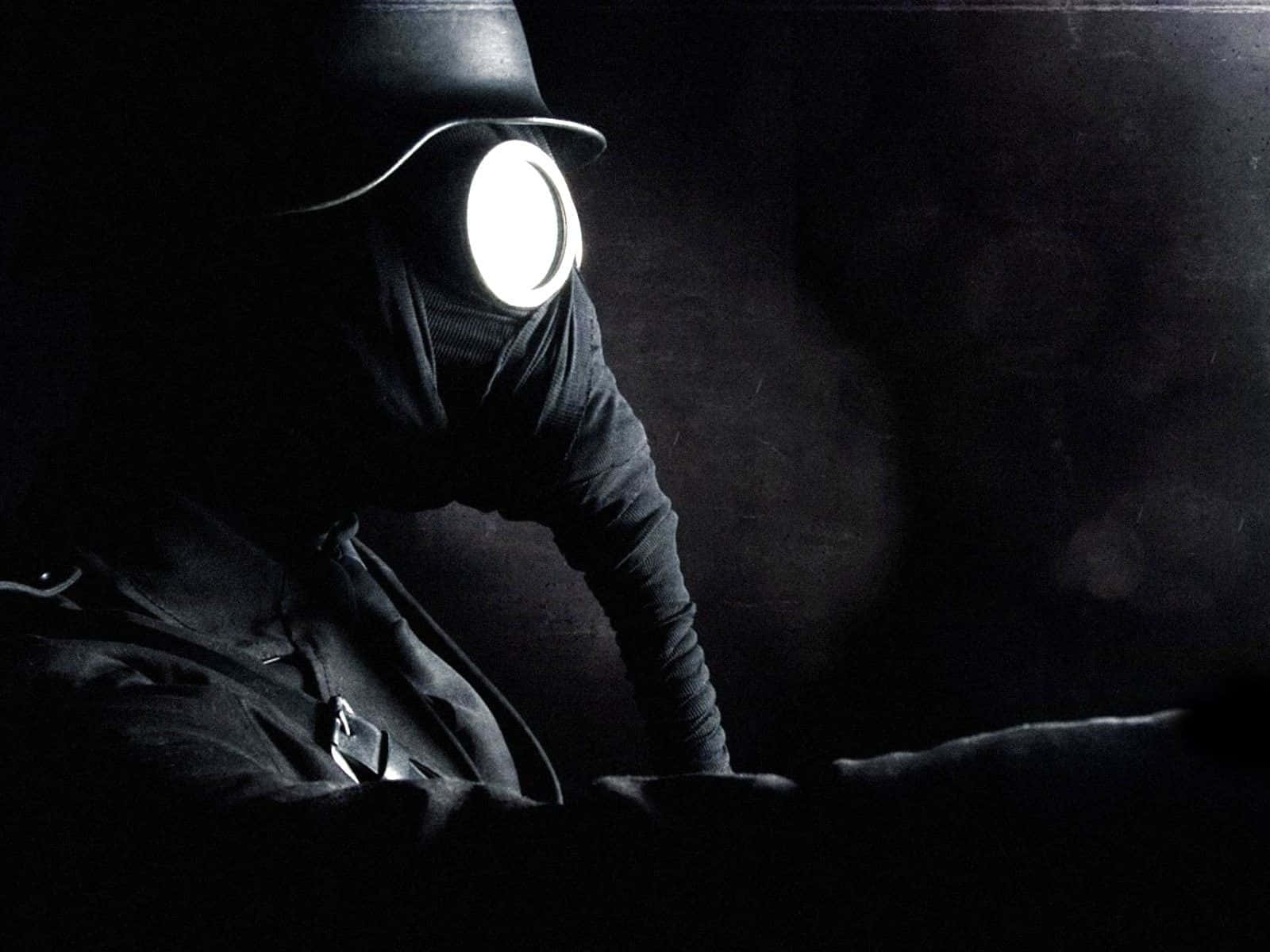 Dark Scary, gas mask, cloaked figure, HD Desktop Wallpaper