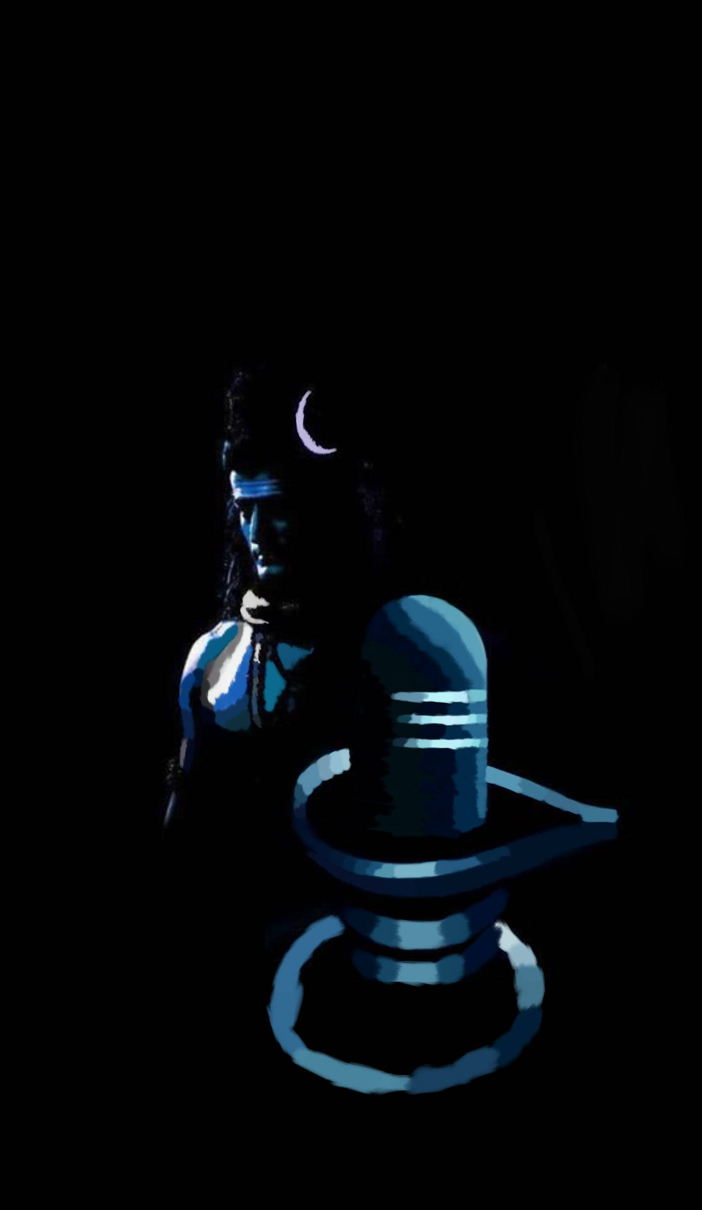 Shiva, black, crescent moon, Full HD Phone Wallpaper