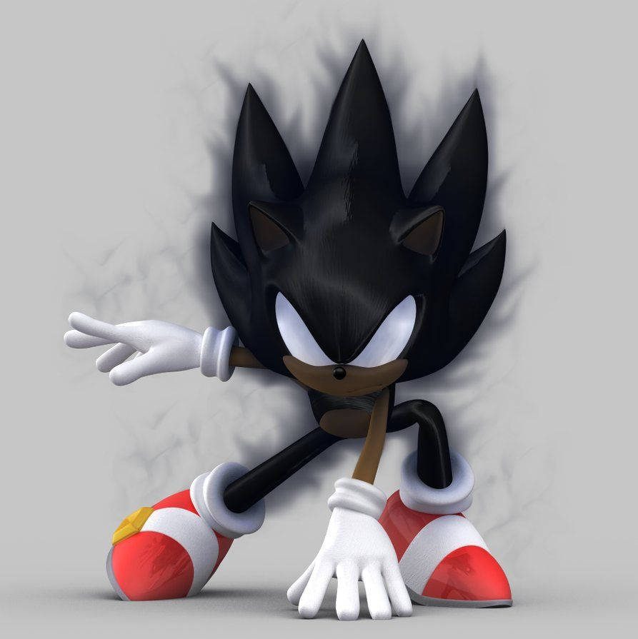 Dark Sonic, spiky black fur, red shoes, SD Phone Wallpaper