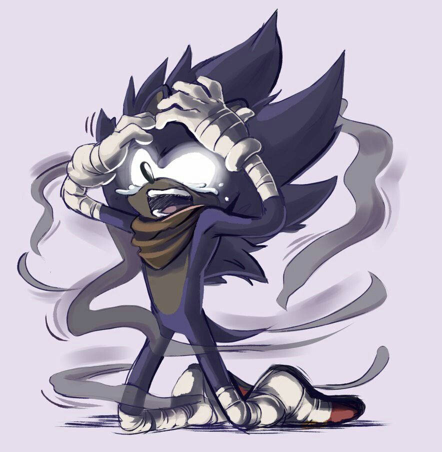Dark Sonic, dark blue hedgehog, bandaged limbs, SD Phone Wallpaper