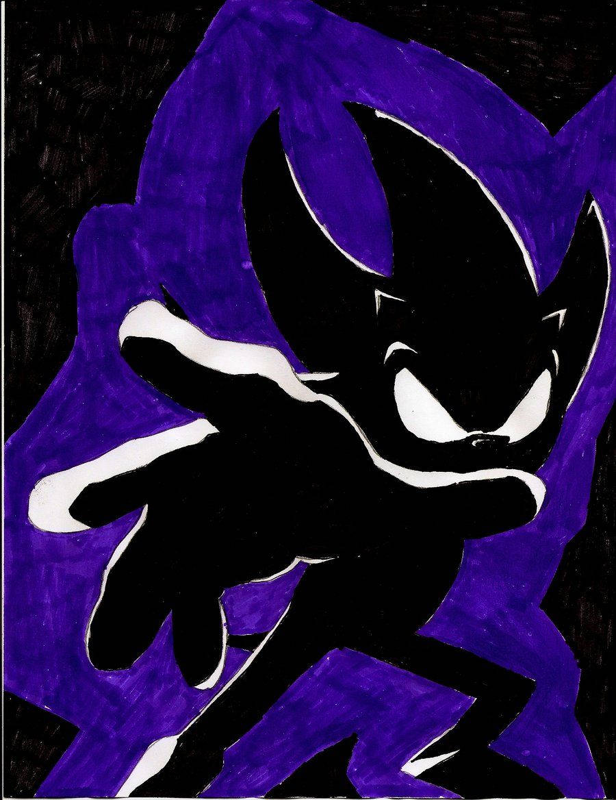 Dark Sonic, black hedgehog, glowing white eyes, SD Phone Wallpaper