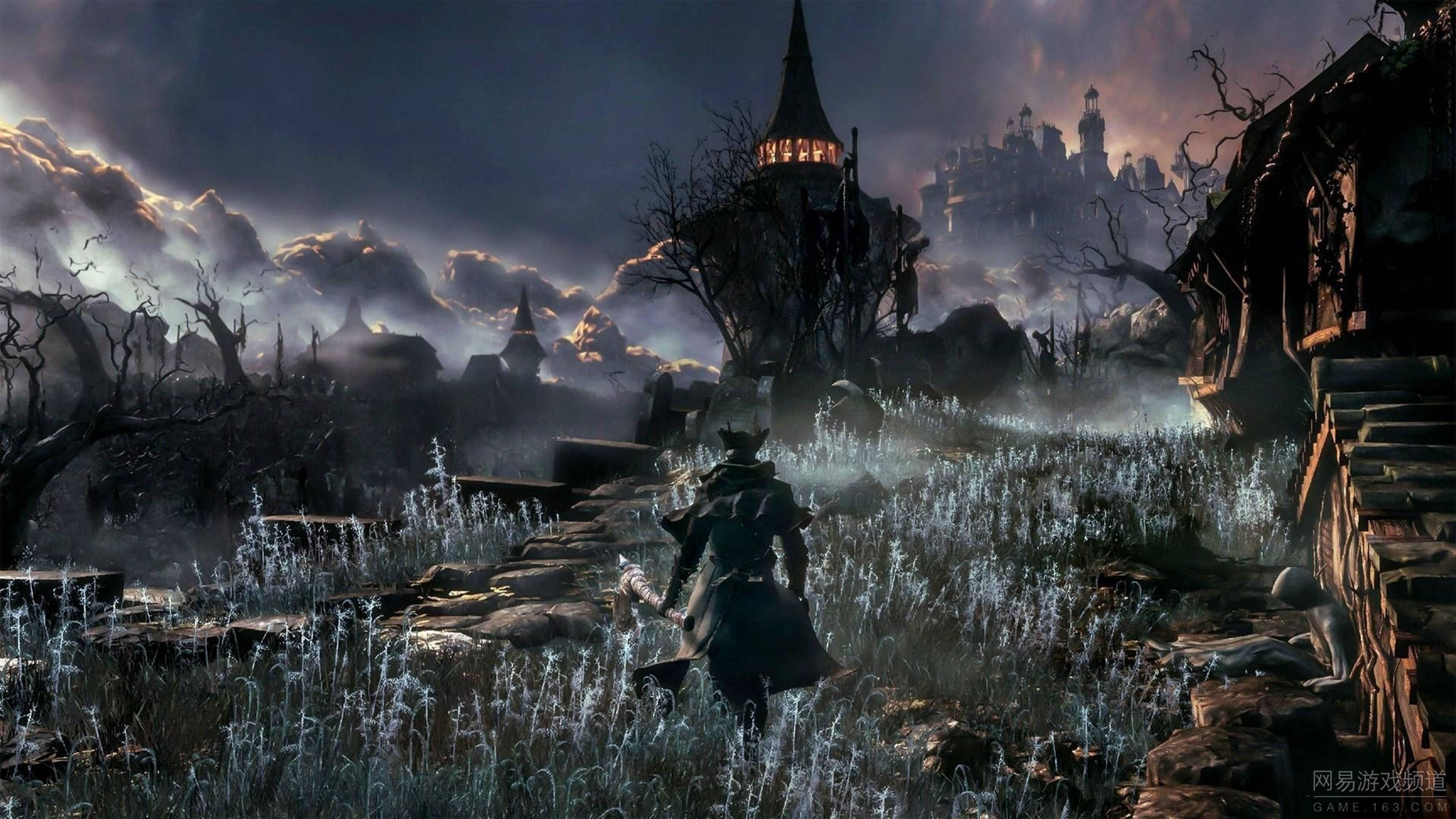sunlight in forest, Dark Souls 3, misty graveyard, 4K Desktop Wallpaper