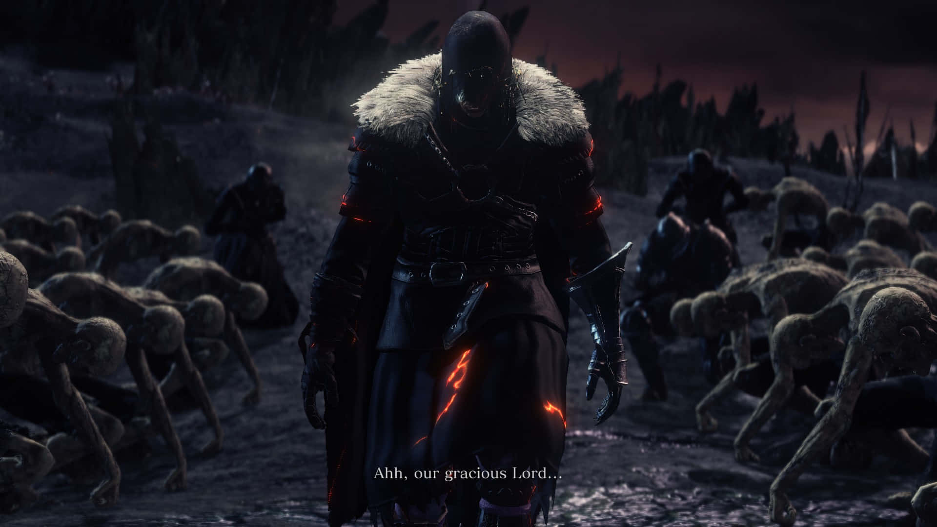 Dark Souls 3, gracious dialogue, dark armored figure, Full HD Desktop Wallpaper
