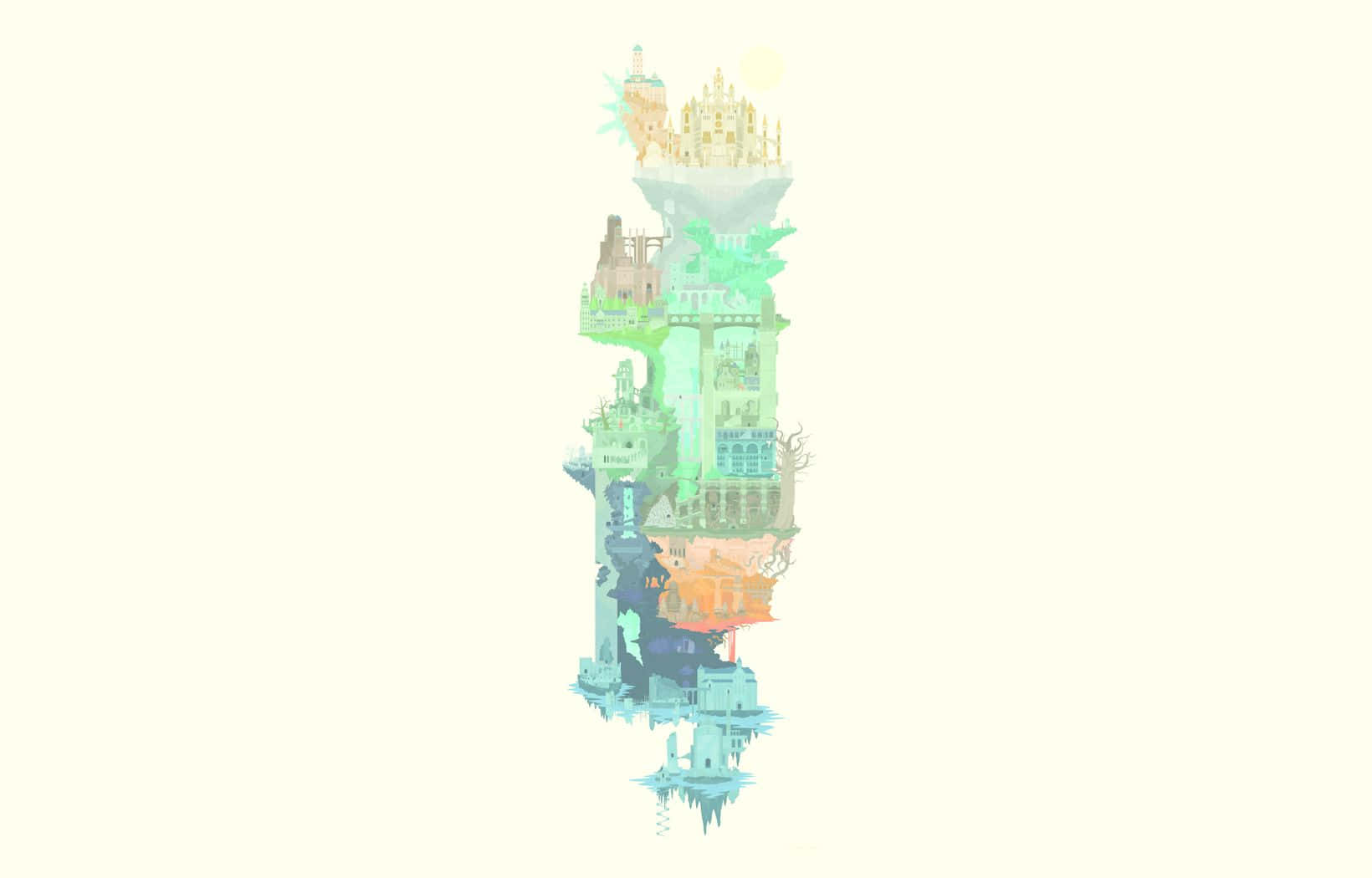 Dark Souls, world map, floating islands, HD Desktop Wallpaper