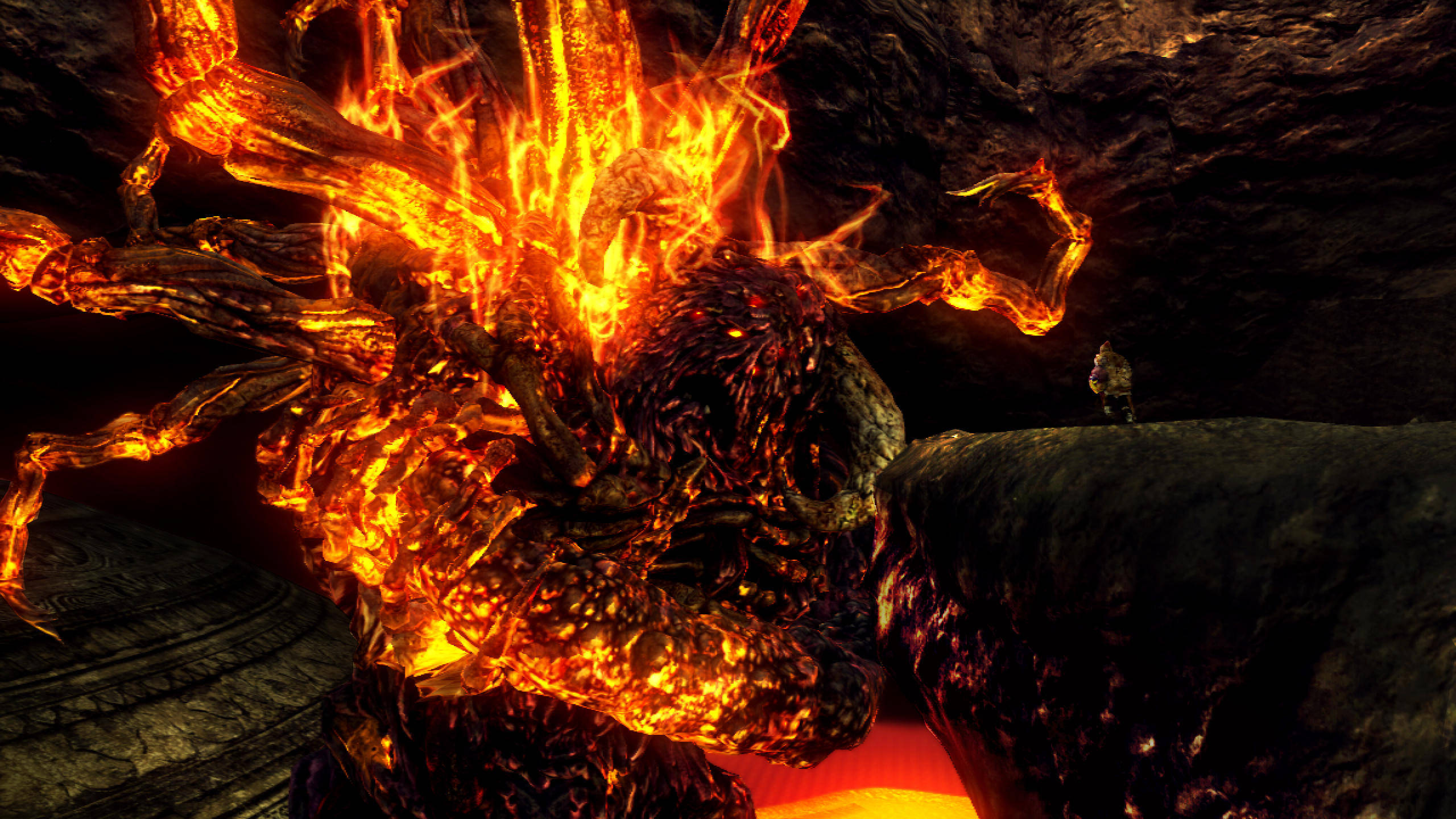 Dark Souls 4K, fire demon, lava monster, 2K Desktop Wallpaper