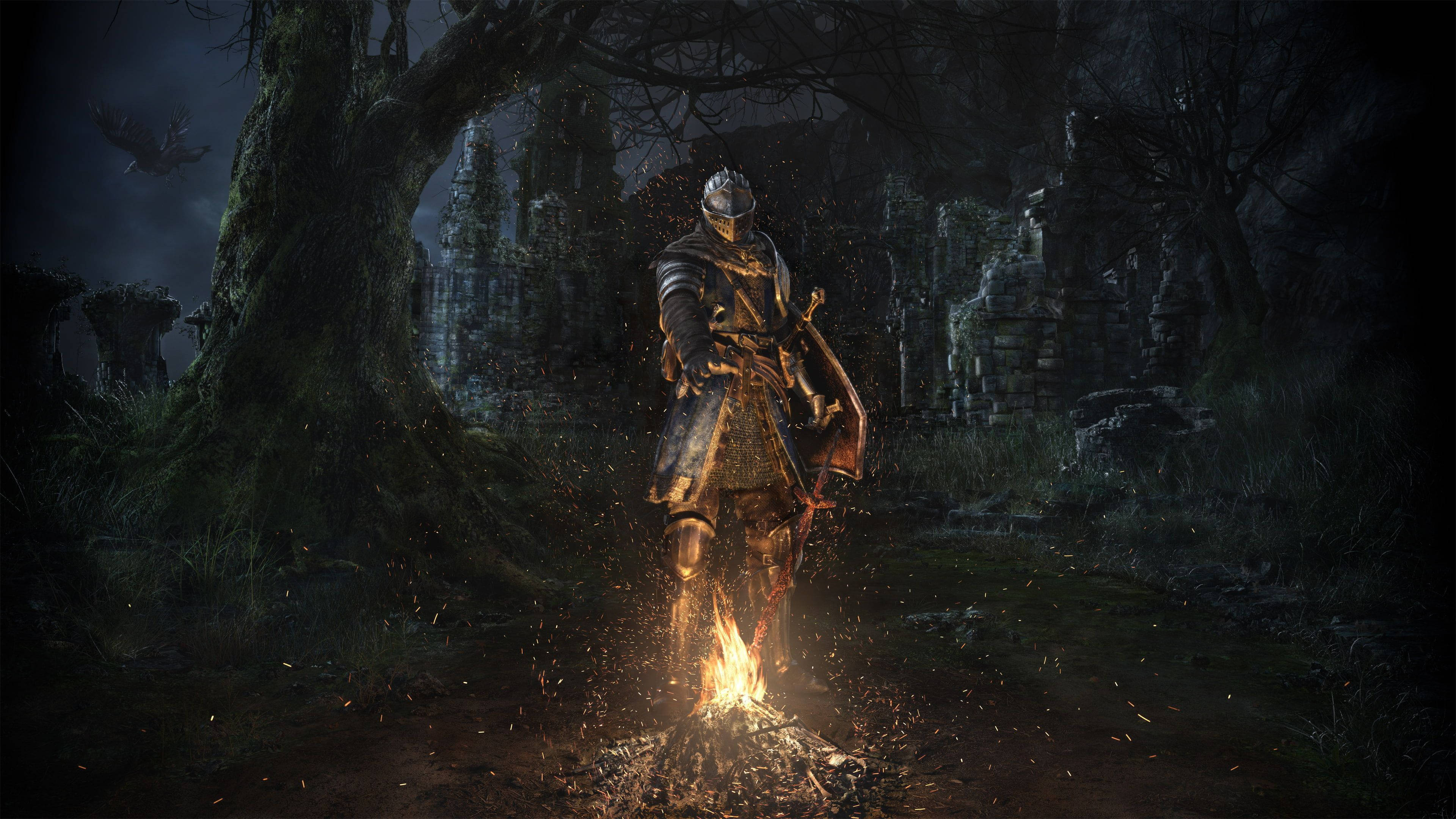 Dark Souls 4K, archer, knight in ornate armor, 4K Desktop Wallpaper