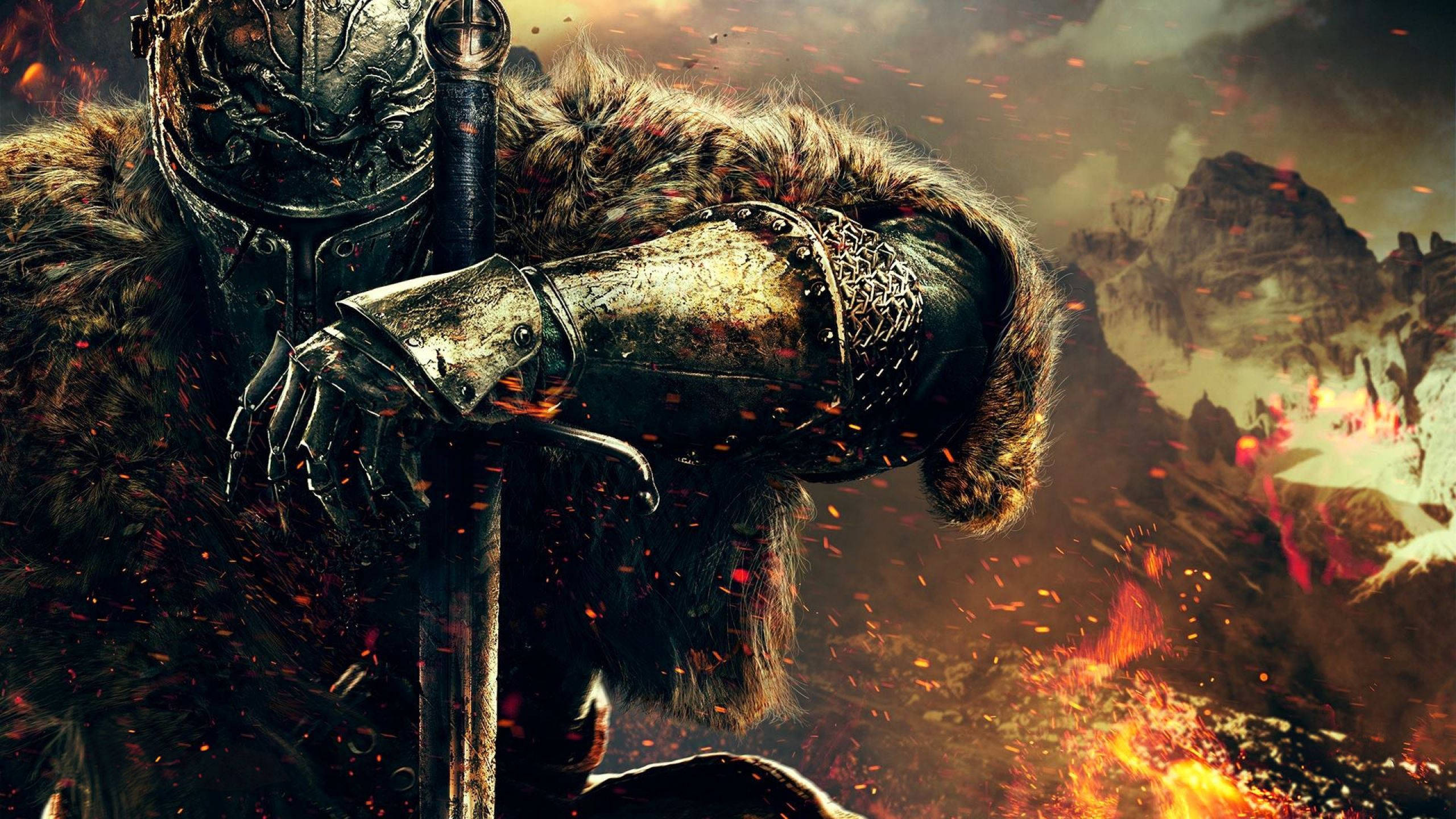 Dark Souls, knight, ornate armor, 2K Desktop Wallpaper