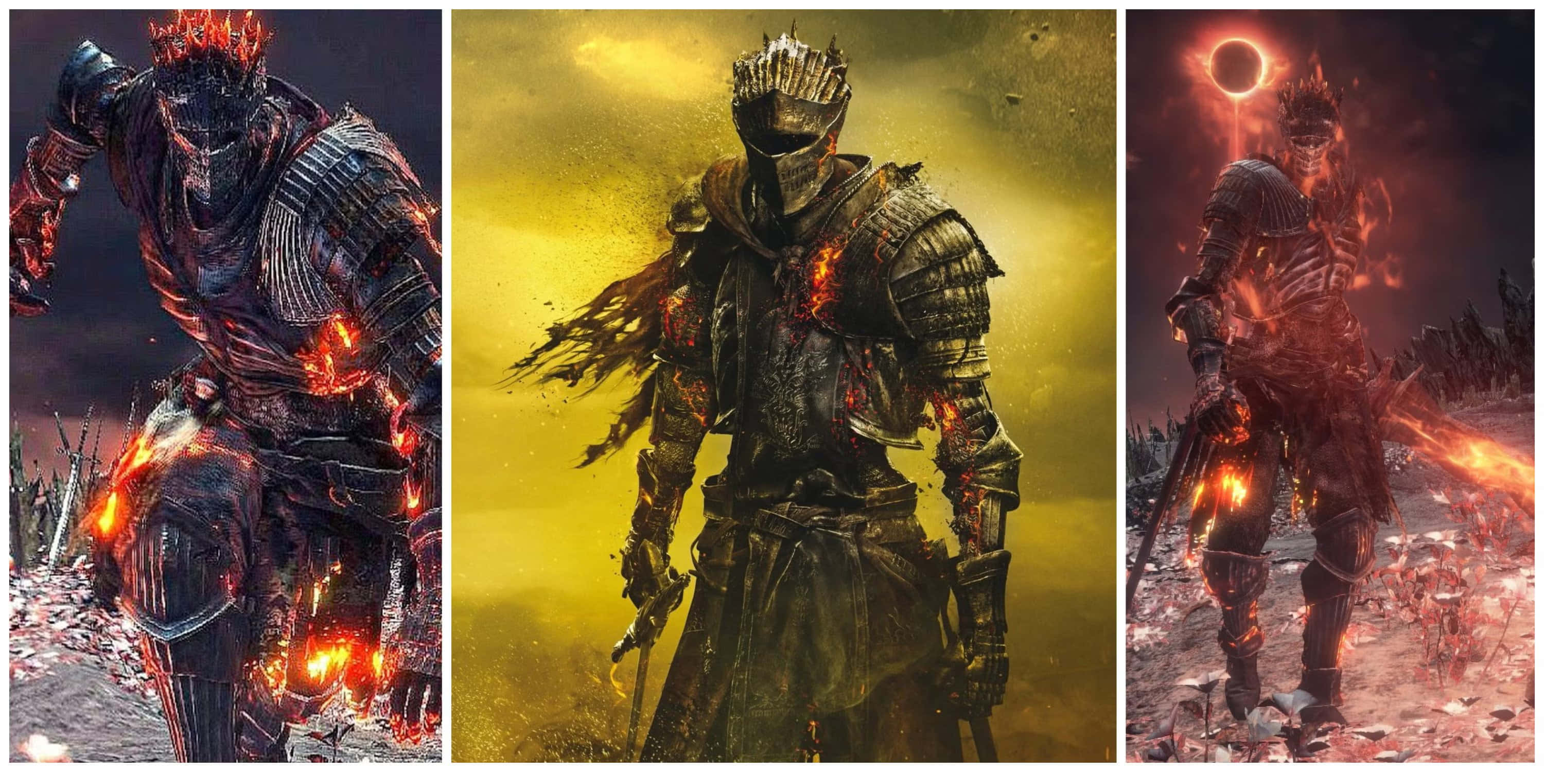 Dark Souls, 3000 x 1500 wallpaper, armored warriors, 2K Desktop Wallpaper