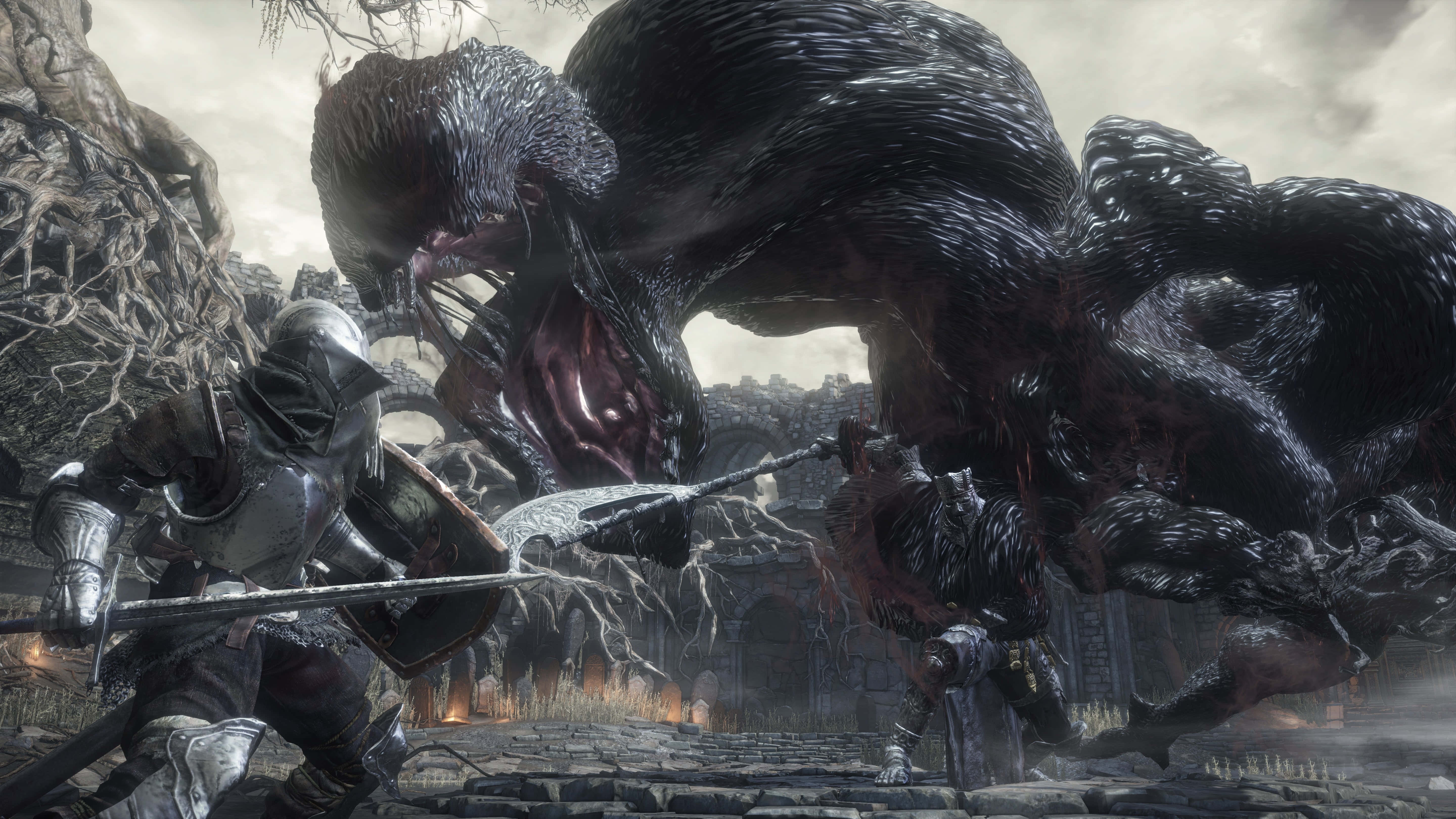 Dark Souls, boss battle, armored warriors, 5K Desktop Wallpaper