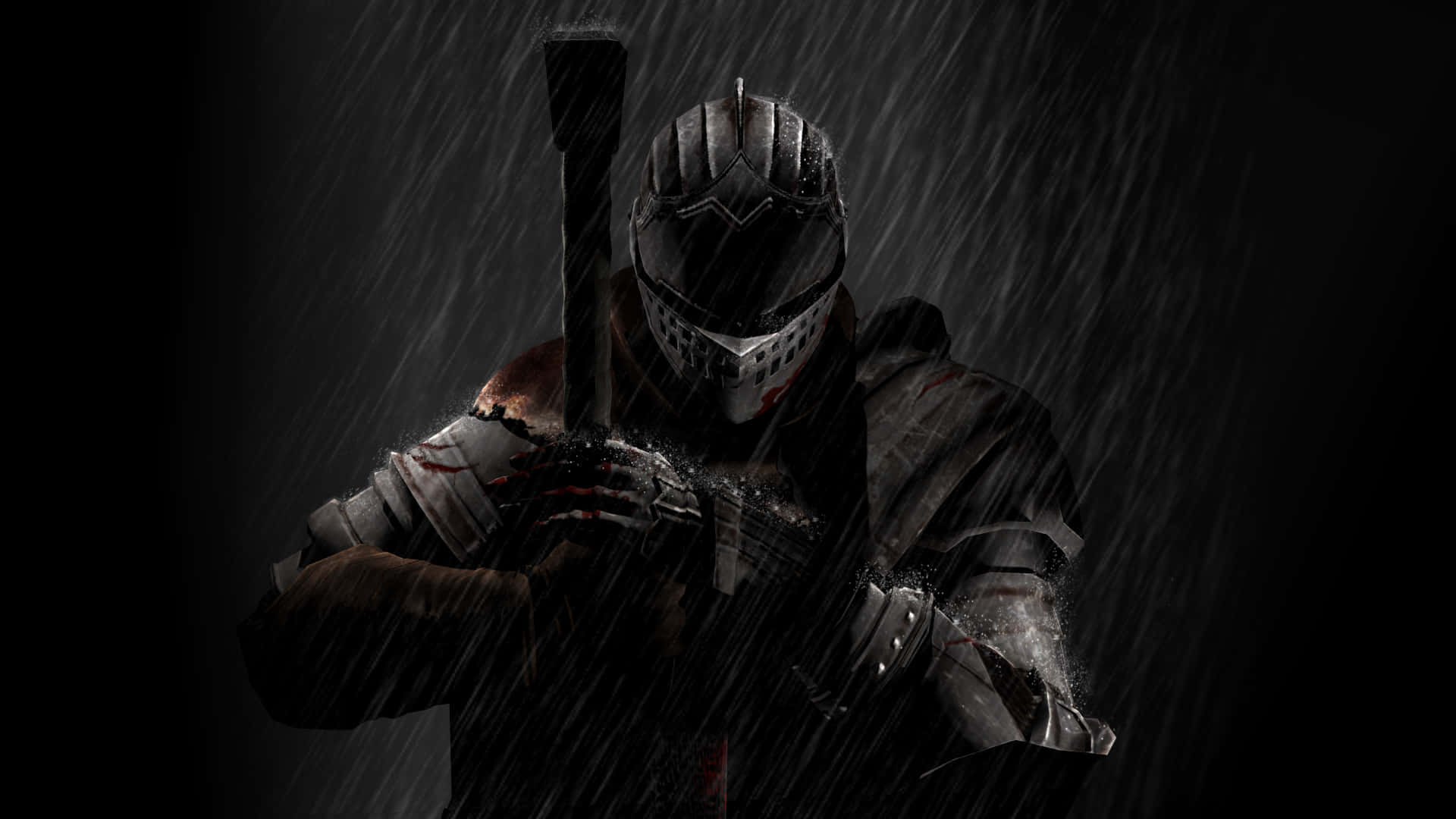 Dark Souls, Black Knight, rain, Full HD Desktop Wallpaper