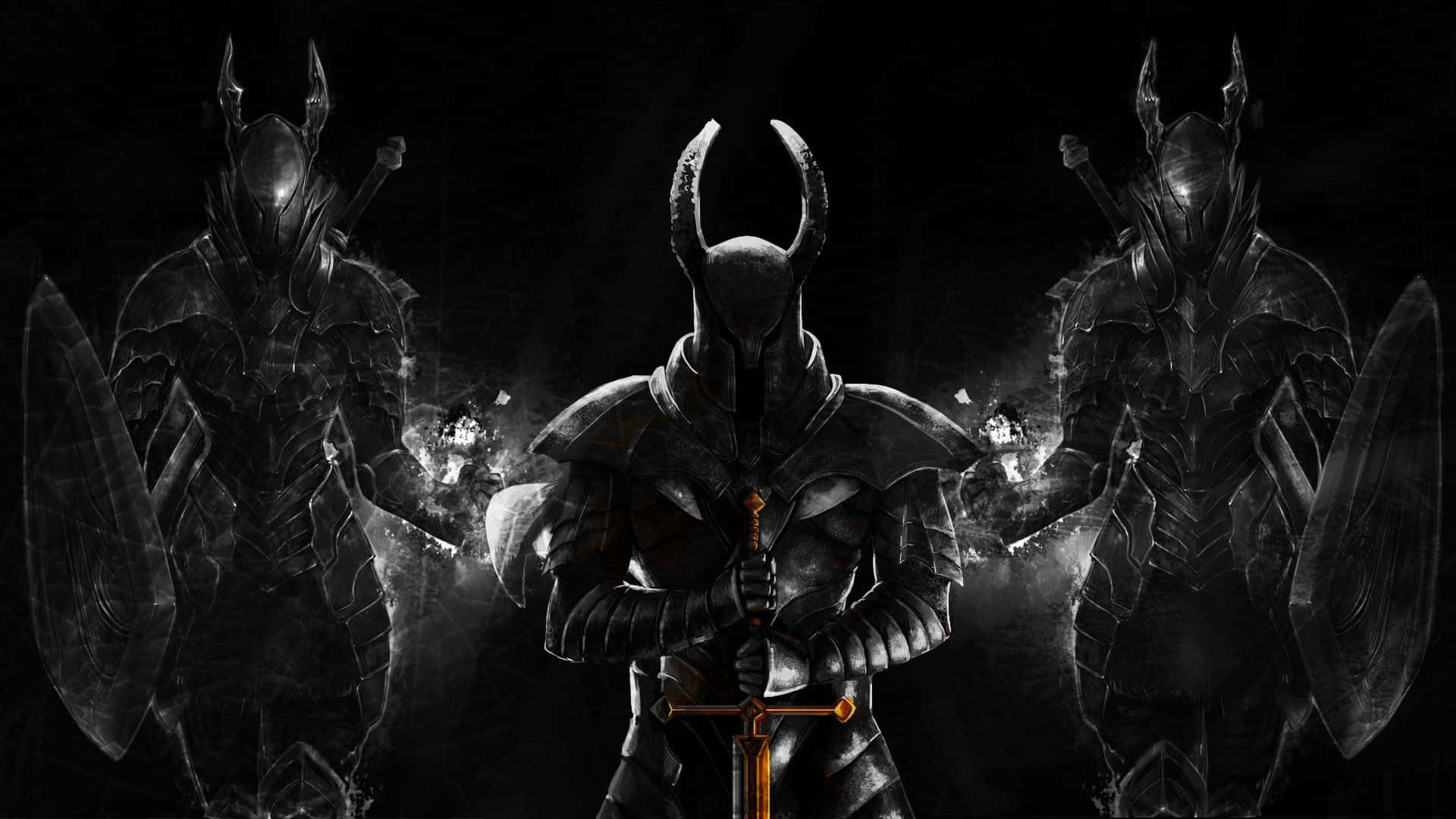 Dark Souls, Black Knight, horned helmets, Full HD Desktop Wallpaper