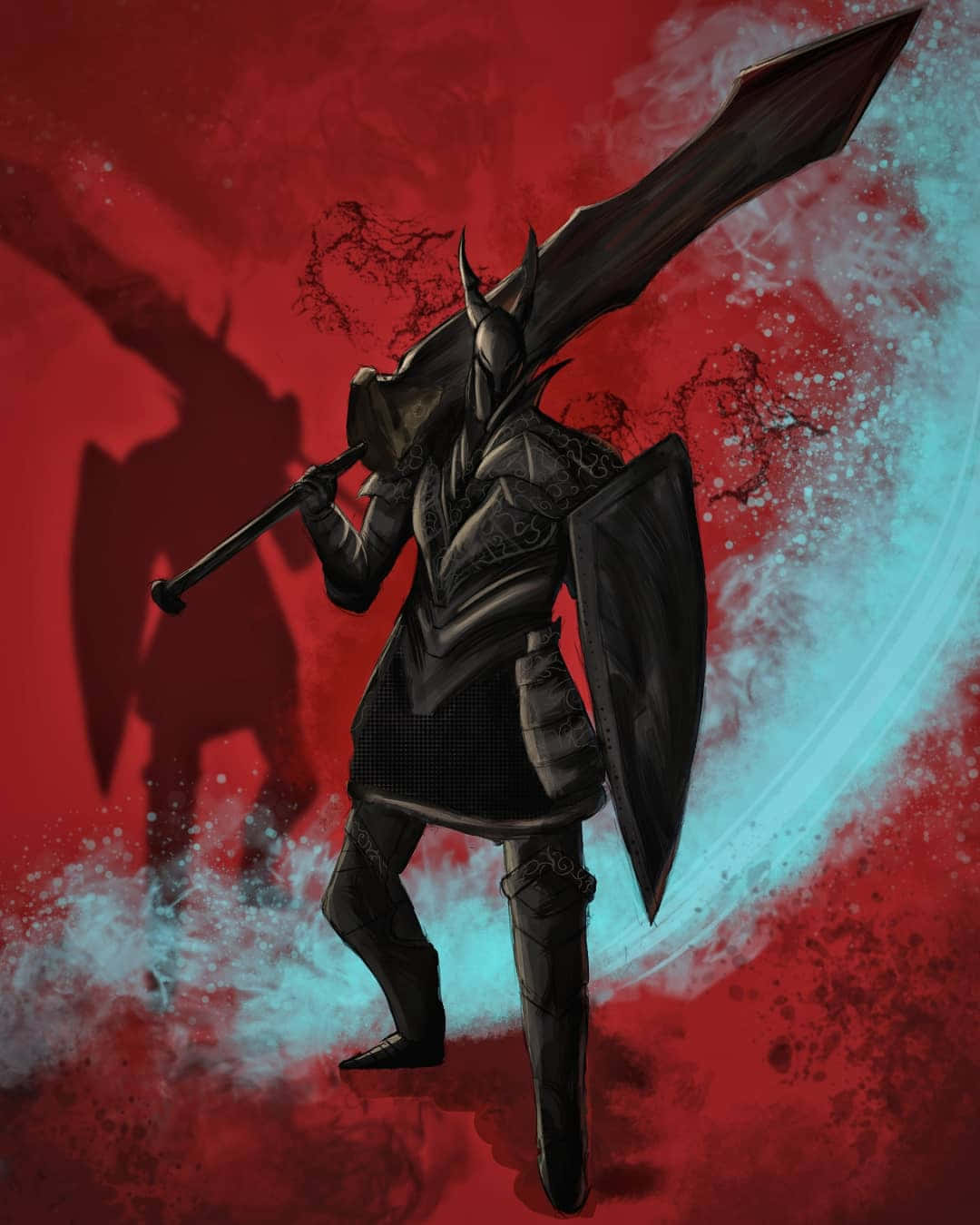 Dark Souls, Black Knight, horned helmet, HD Phone Wallpaper