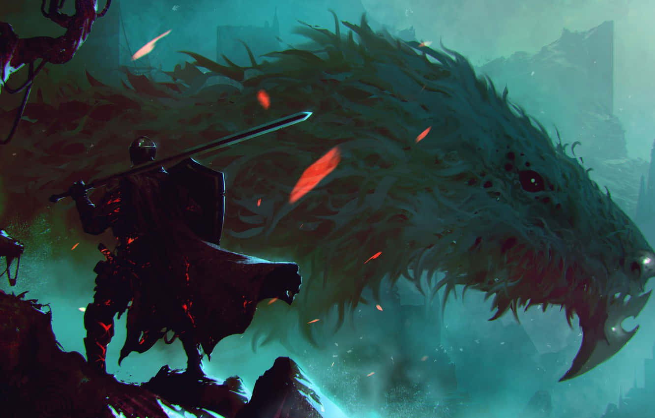 Dark Souls, Black Knight, cliff edge, HD Desktop Wallpaper