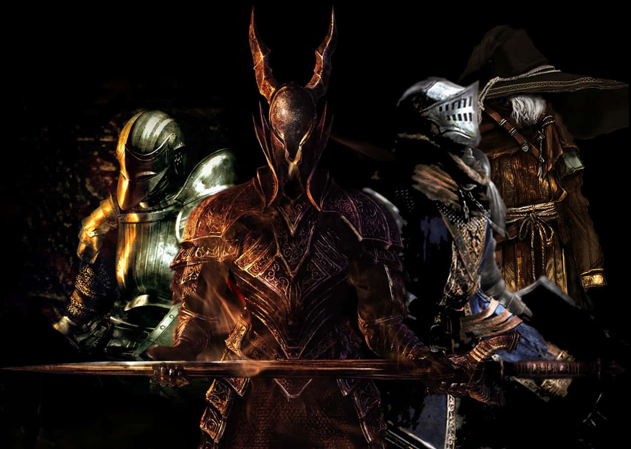 Dark Souls, Black Knight, horned helmet, SD Desktop Wallpaper