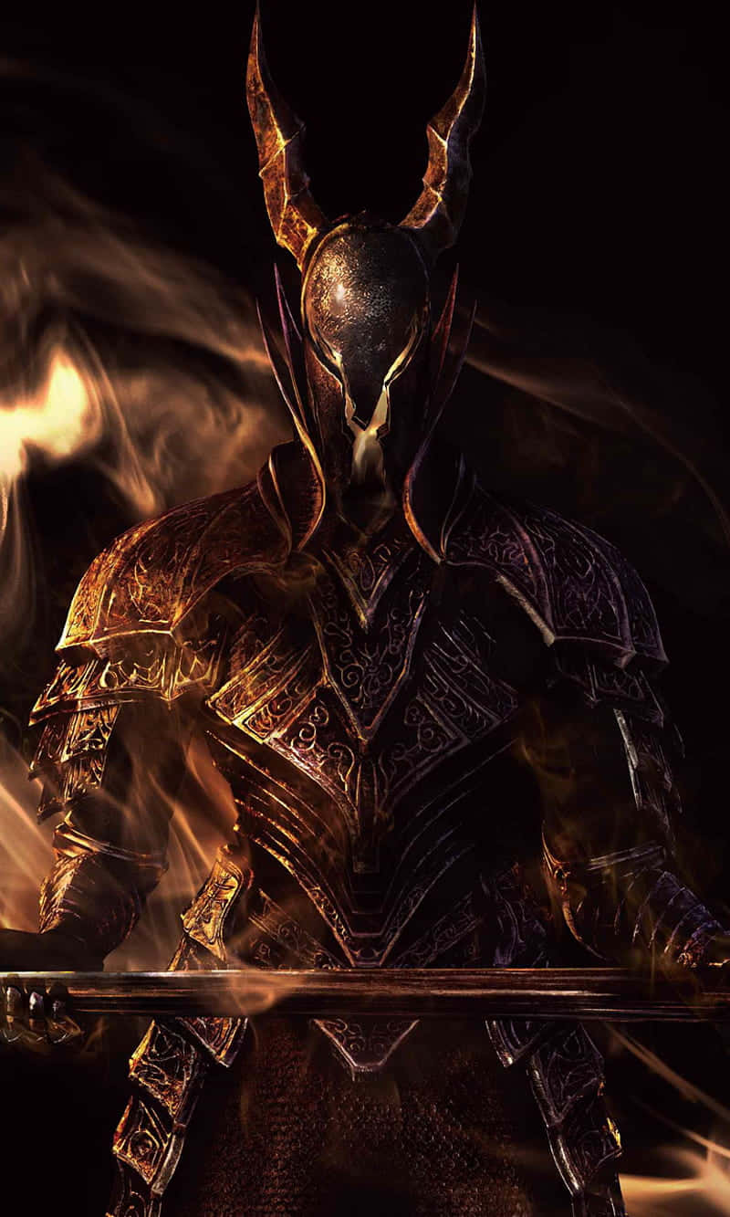 Dark Souls, Black Knight, horned helmet, HD Phone Wallpaper