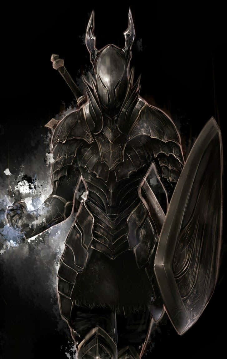 Dark Souls, Black Knight, horned helmet, SD Phone Wallpaper