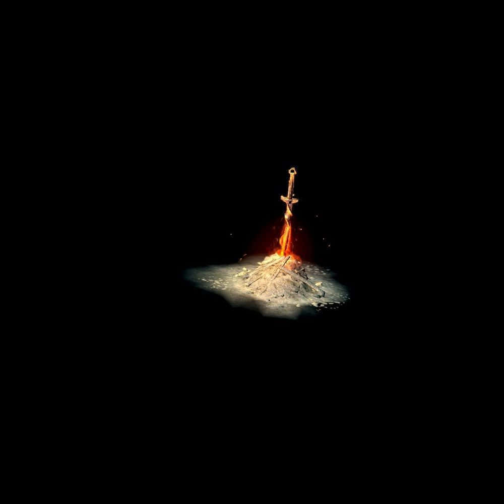 Dark Souls, bonfire, glowing sword, SD Desktop Wallpaper