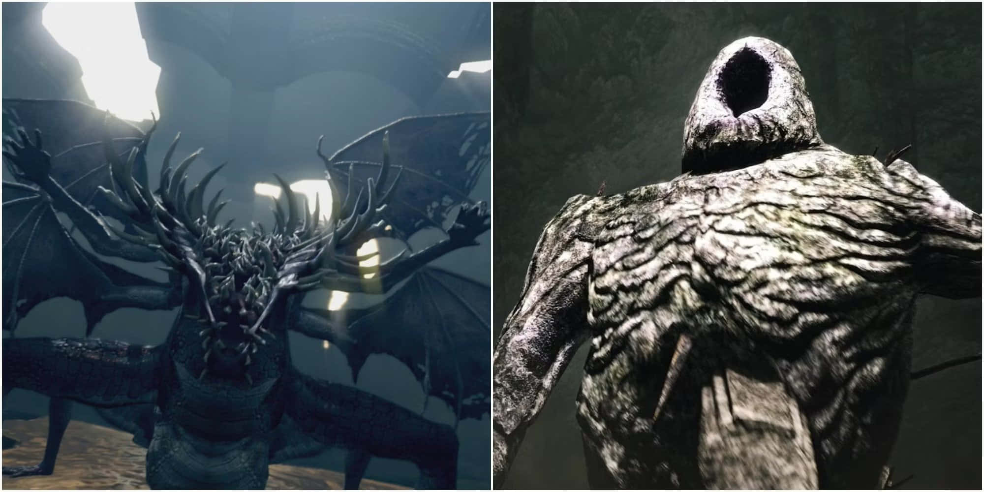 Dark Souls Bosses, monstrous horned creature, bat-like wings, Full HD Desktop Wallpaper