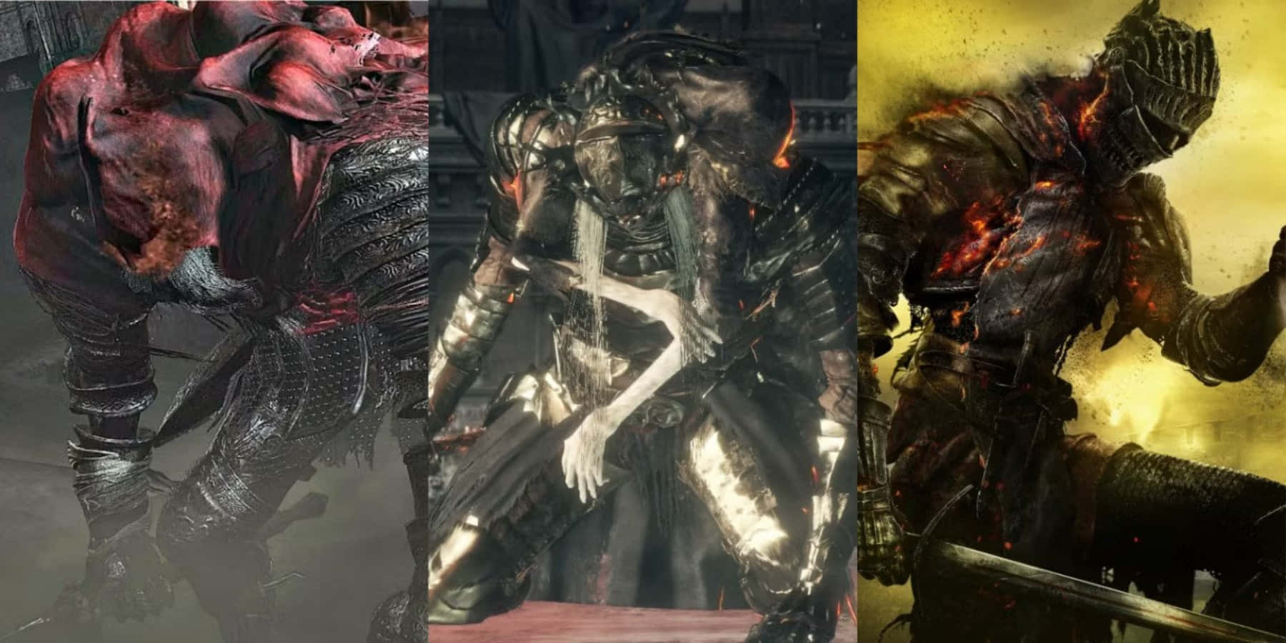 Dark Souls Bosses, grotesque armored warriors, dark fantasy armor, HD Desktop Wallpaper