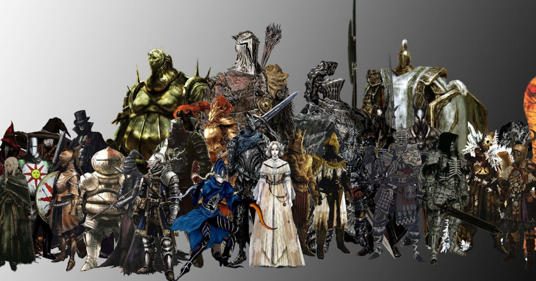 Dark Souls Bosses, fantasy warriors, monsters, HD Desktop Wallpaper