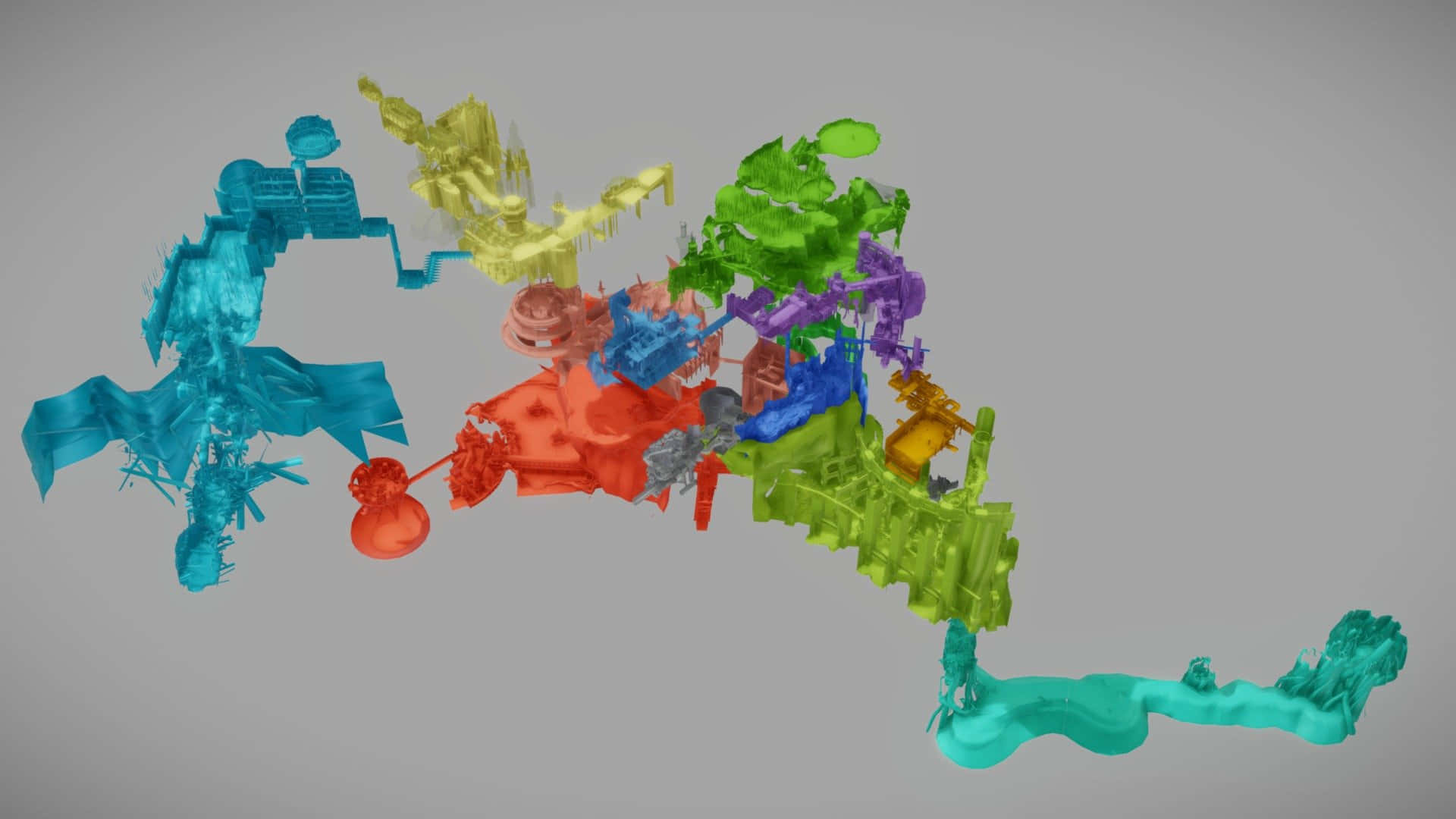 Dark Souls, world map, 3D-rendered abstract sculpture, Full HD Desktop Wallpaper