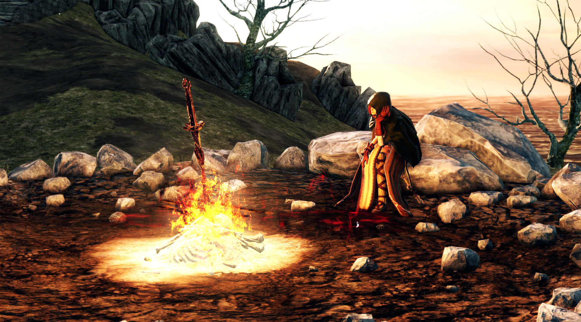 Dark Souls, Emerald Herald, hooded warrior, HD Desktop Wallpaper