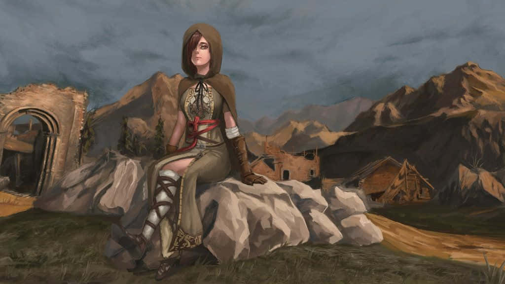 Dark Souls, Emerald Herald, hooded warrior woman, SD Desktop Wallpaper