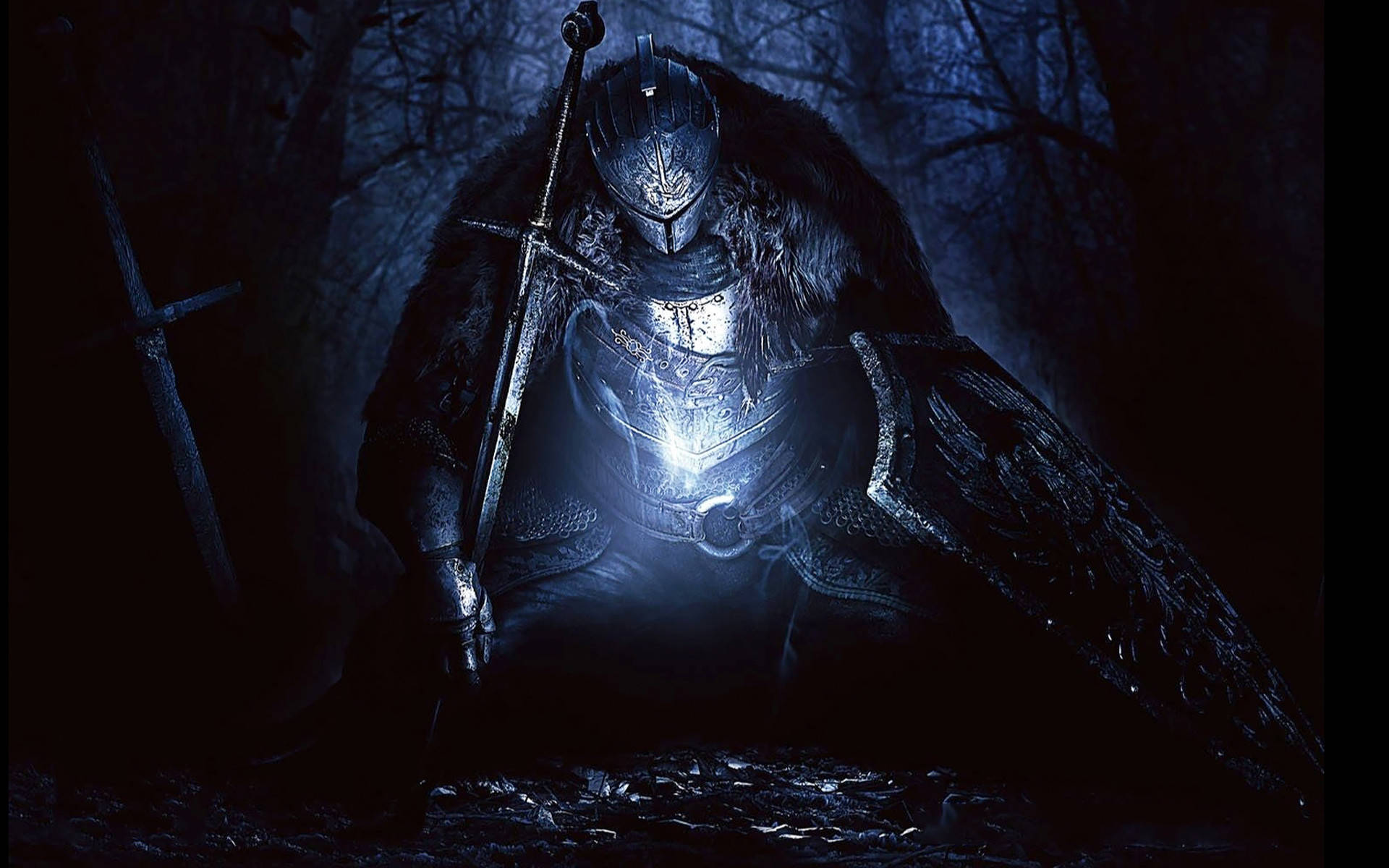 Dark Souls 2, knight, dark armor, Full HD Desktop Wallpaper