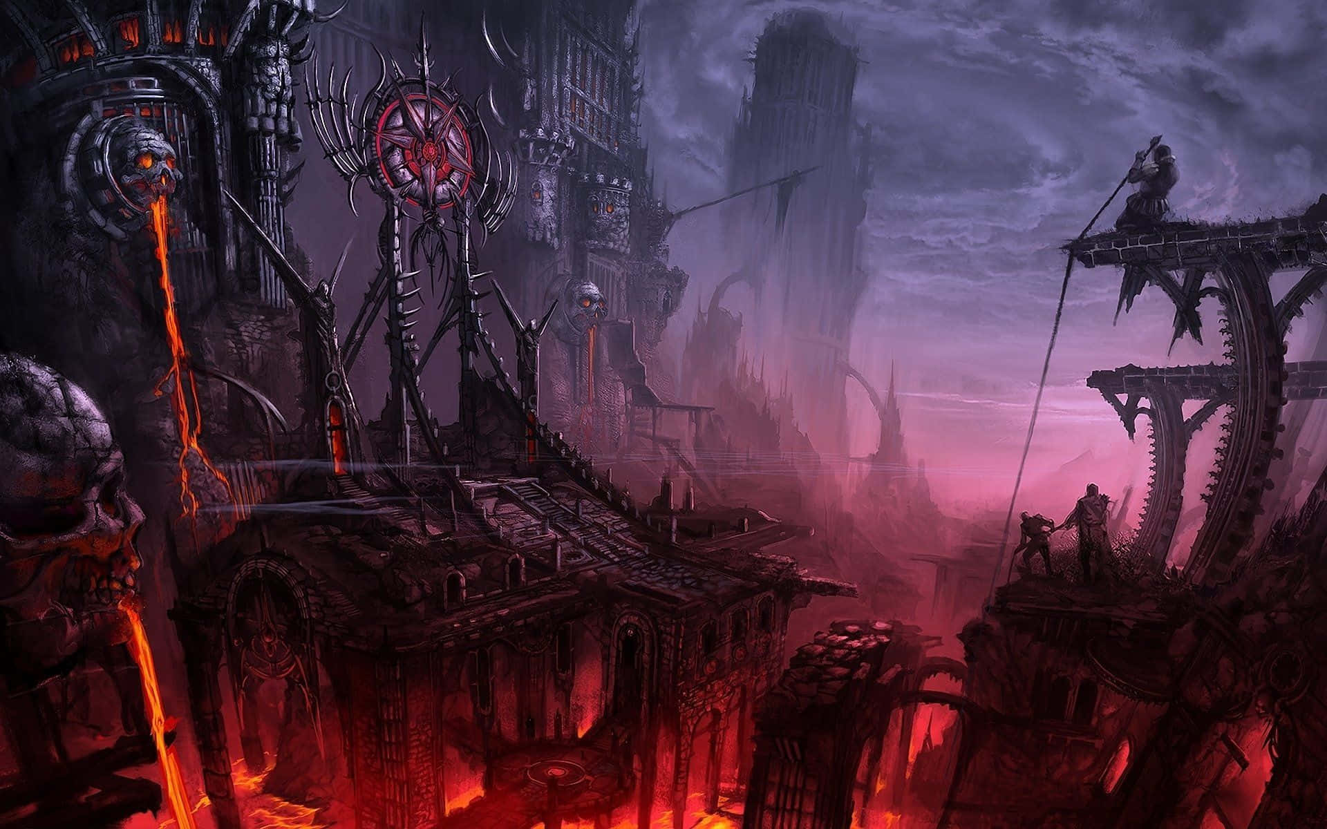 dark fantasy, cityscape, gothic architecture, Full HD Desktop Wallpaper
